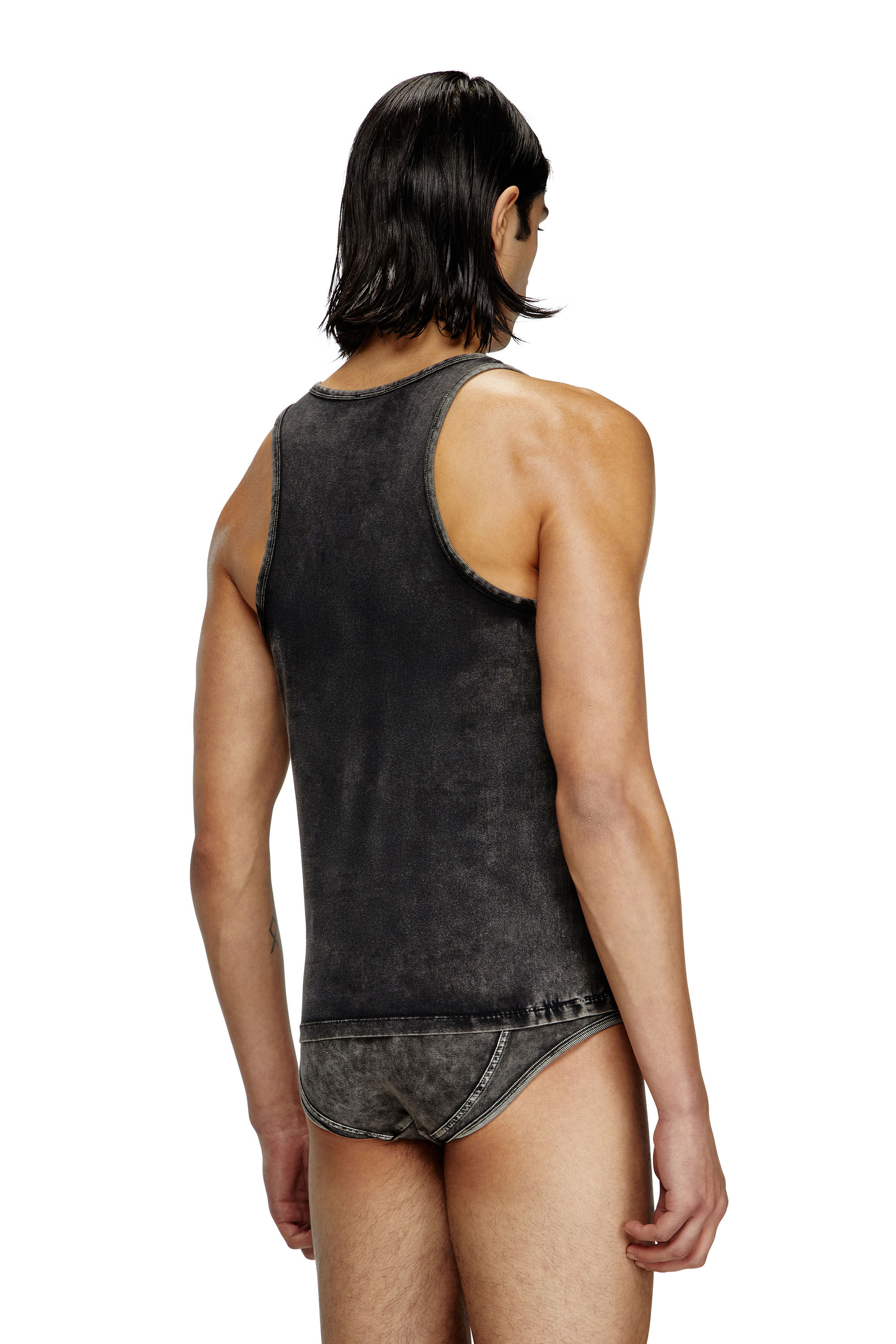 Diesel - WALTY-DNM, Débardeur effet denim Homme in Noir - 4