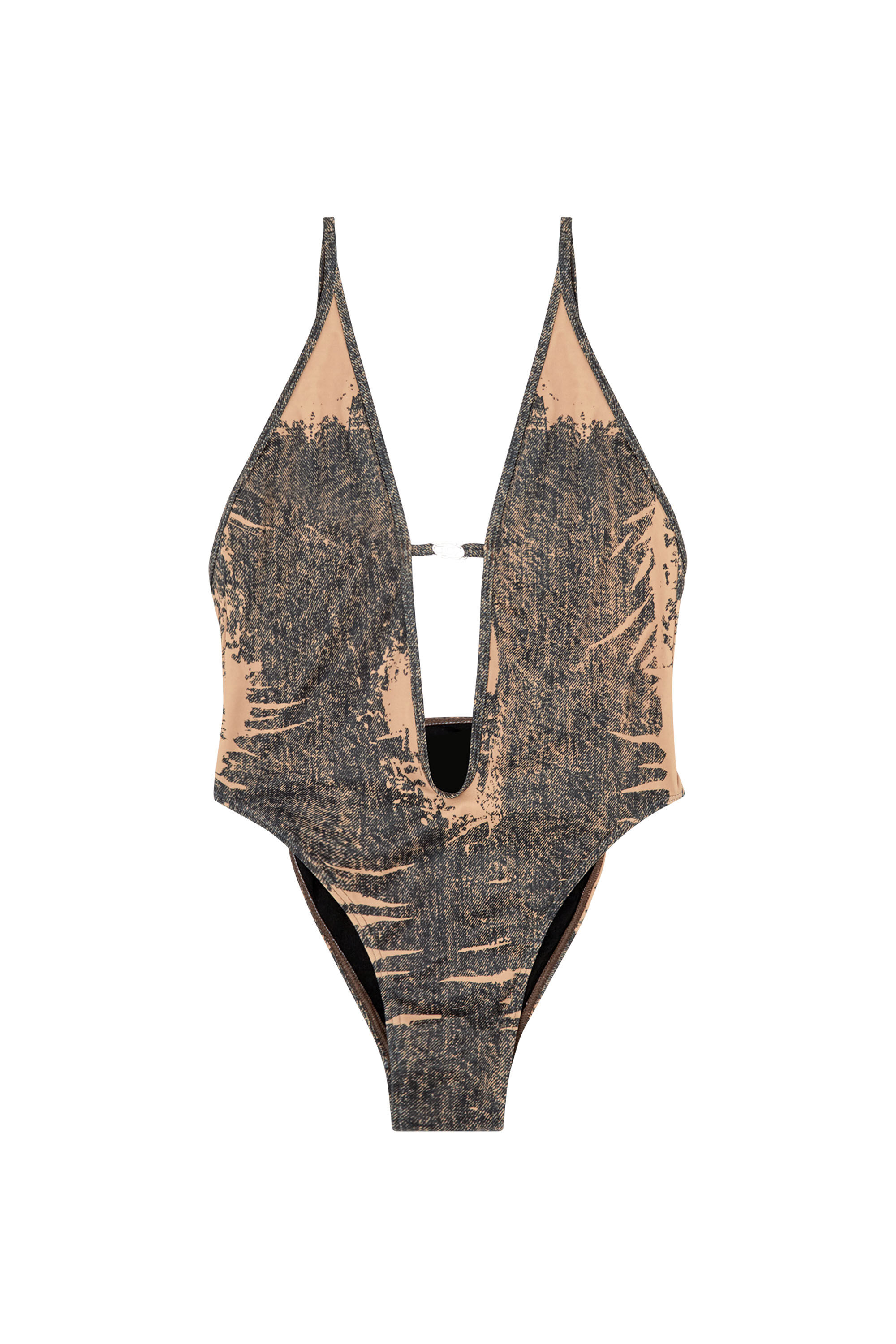 Diesel - DAISY-DNM, Maillot de bain avec imprimé denim effet trompe l'œil Femme in Polychrome - 4