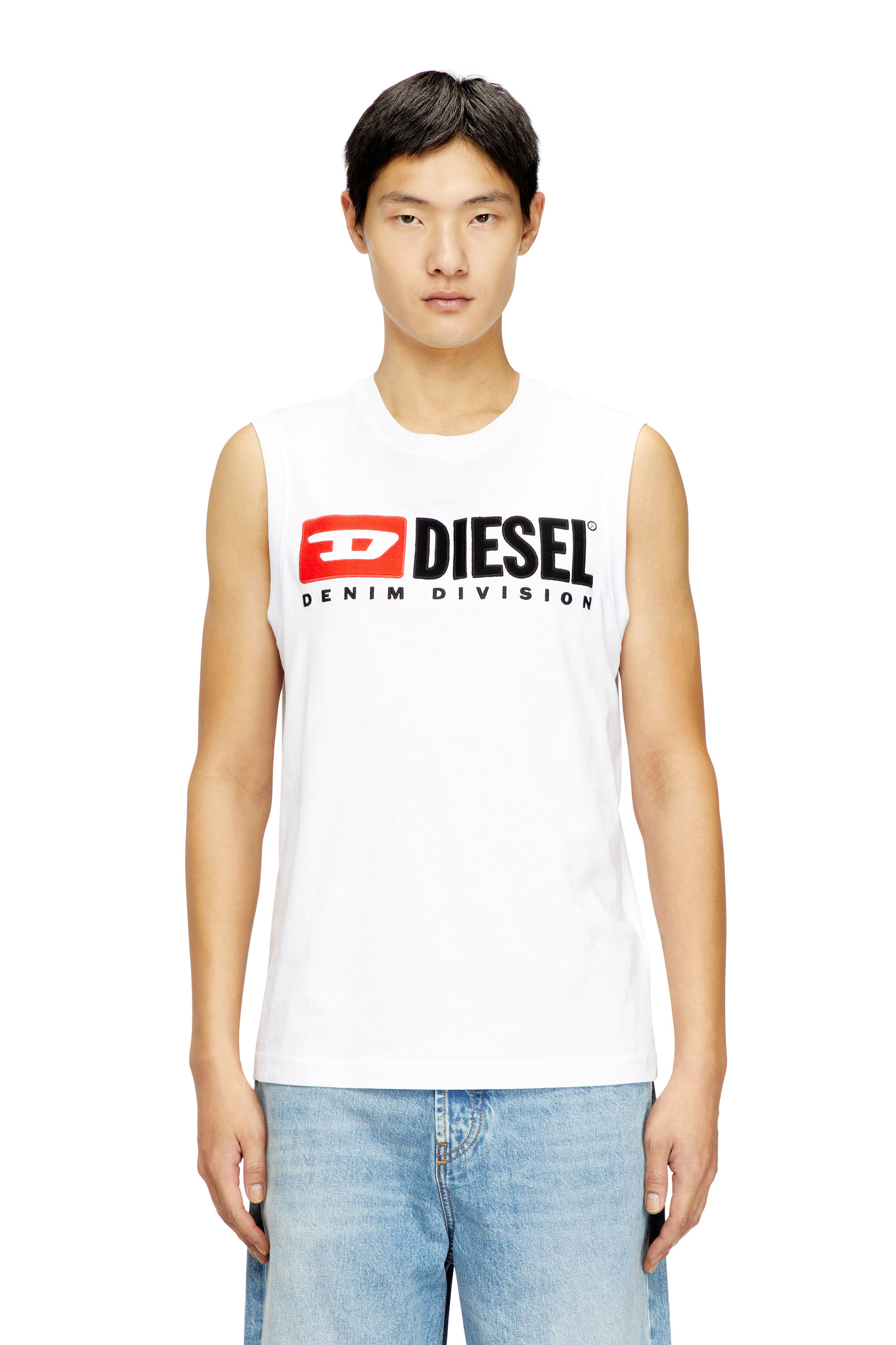 Diesel - T-ISCO-DIV, Débardeur avec logo imprimé sur le devant Homme in Blanc - 3