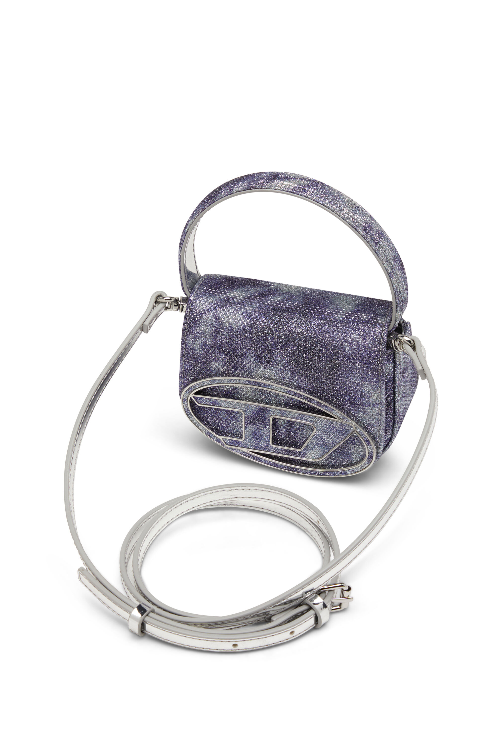 Diesel - 1DR XS, 1DR Xs-Mini sac emblématique en tissu brillant Femme in Bleu - 2