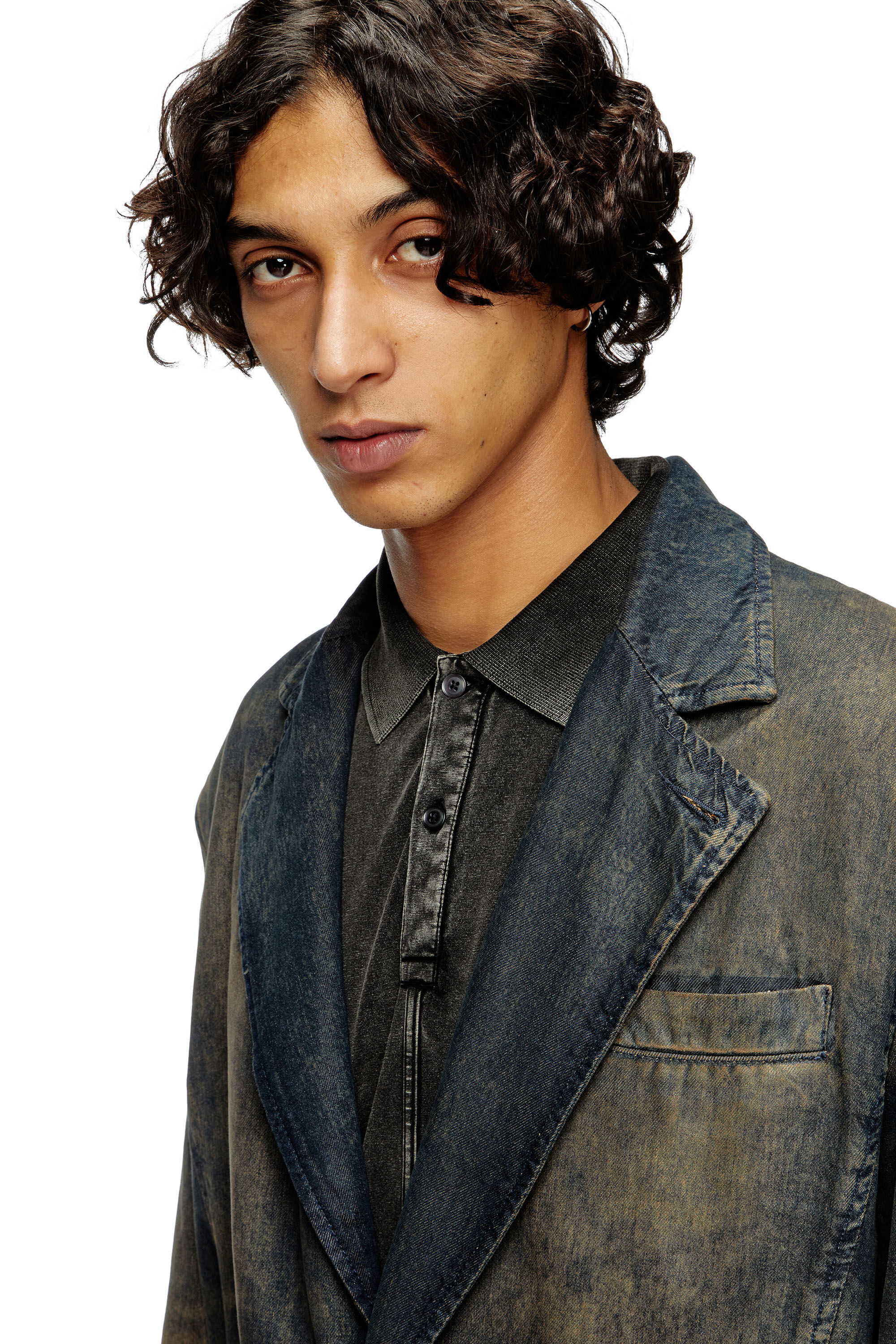 Diesel - D-REG-S, Blazer en denim fluide nuancé Mixte in Bleu - 5