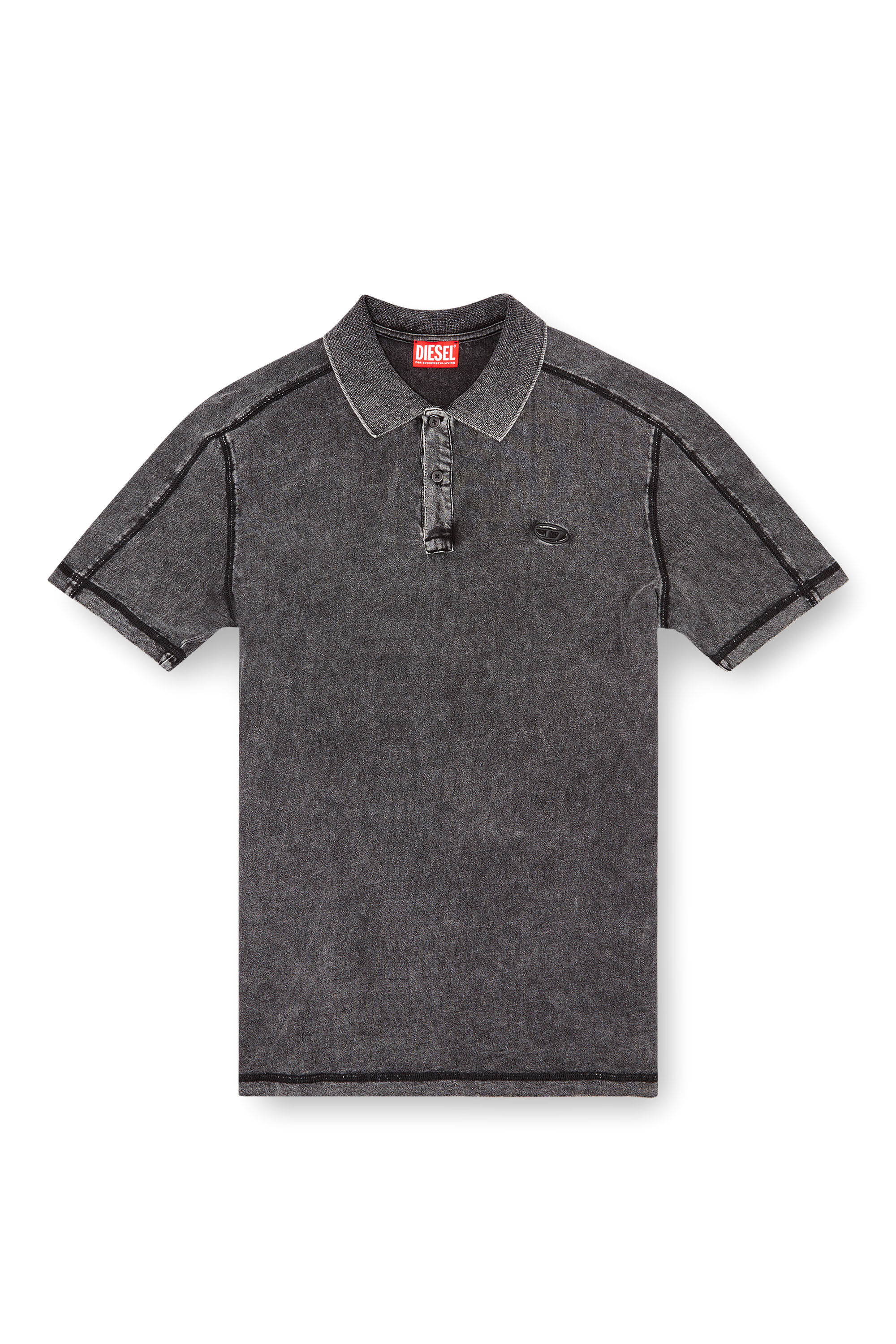 Diesel - T-SWIND-R1, Polo effet denim Homme in Noir - 2