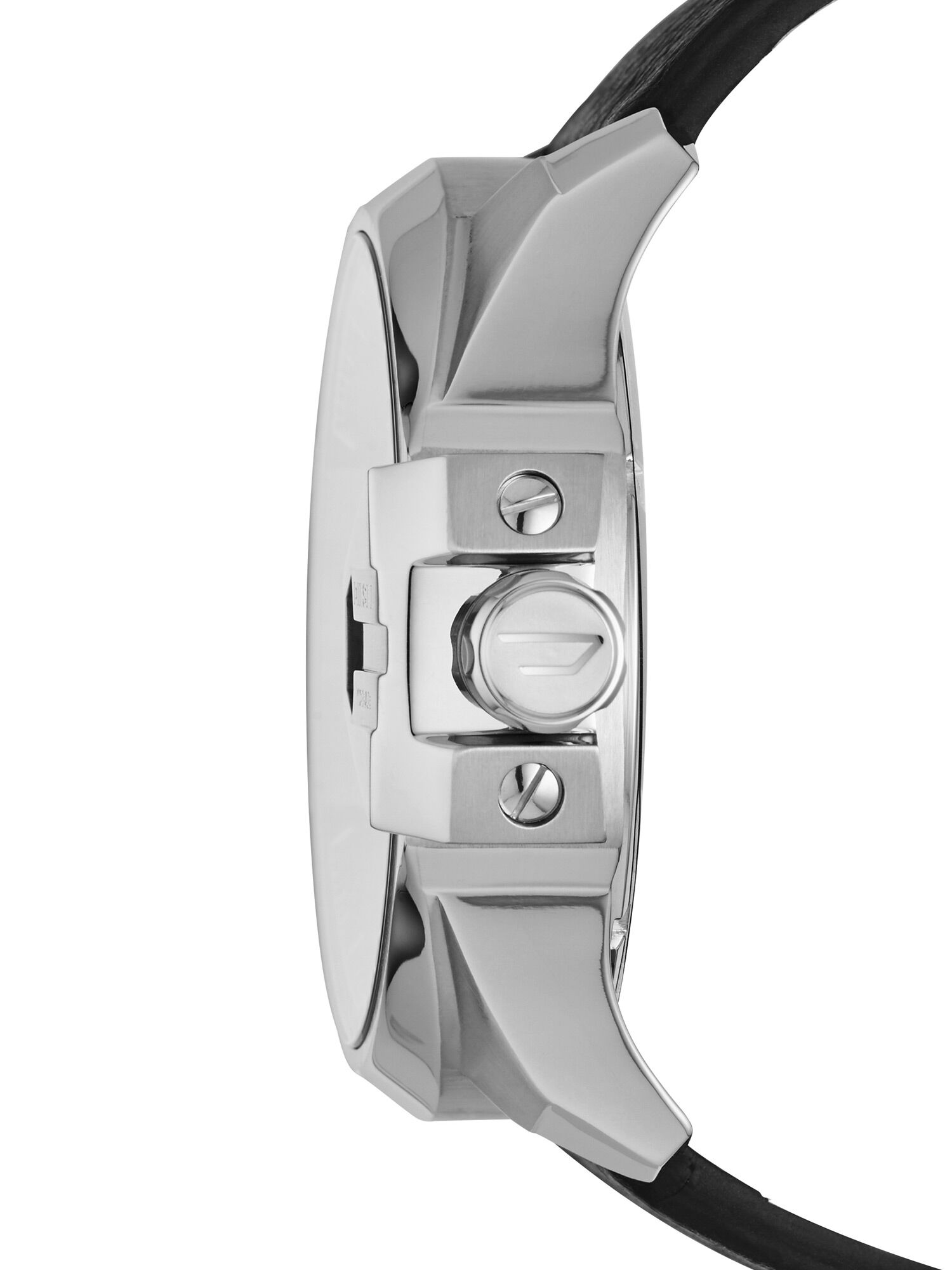 Diesel - DZ7376, Montre en cuir noir et acier, 55 mm Homme in Noir - 2