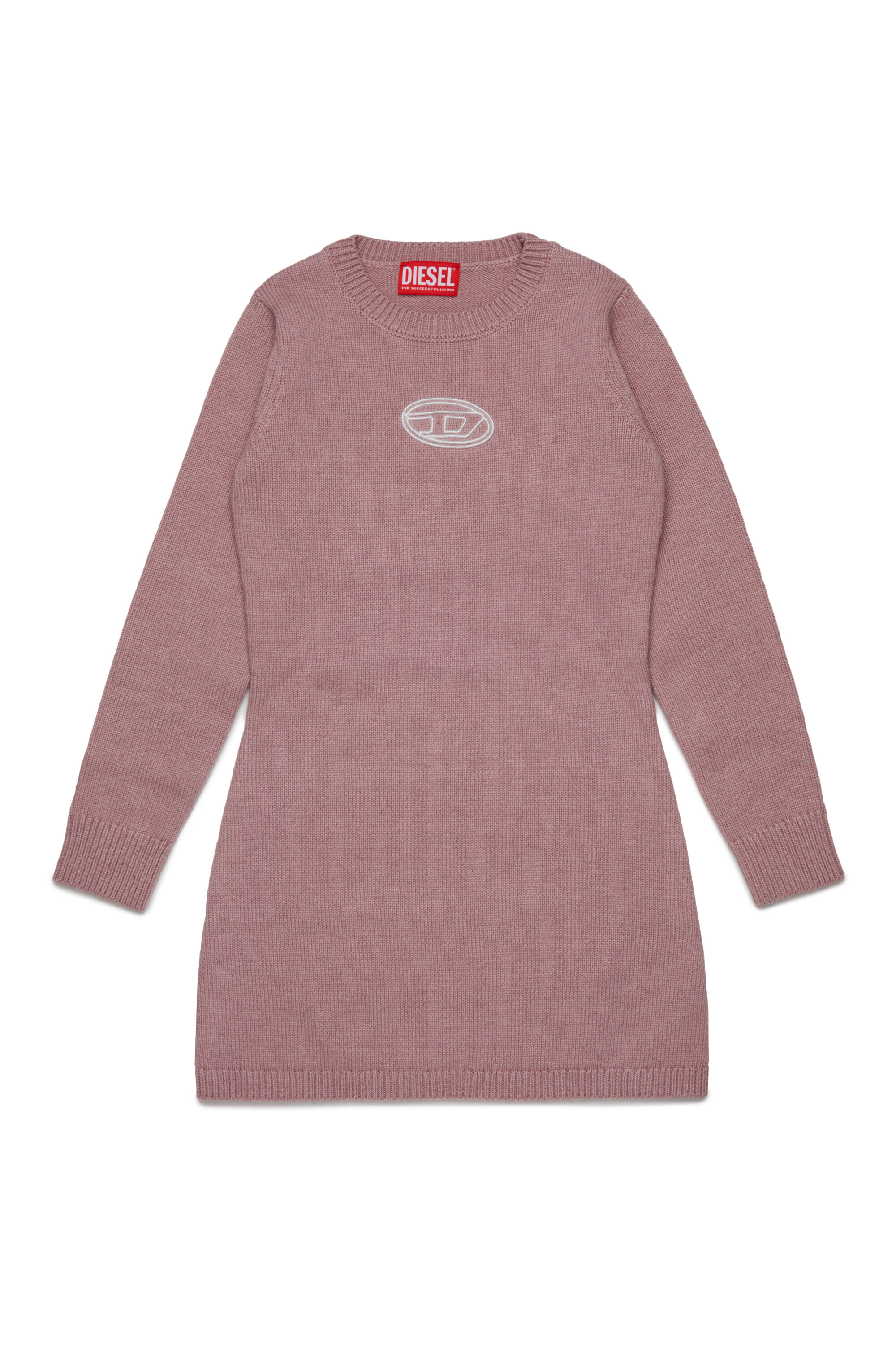 Diesel - DIRMY, Robe en laine mélangée avec logo brodé Femme in Rose - 1