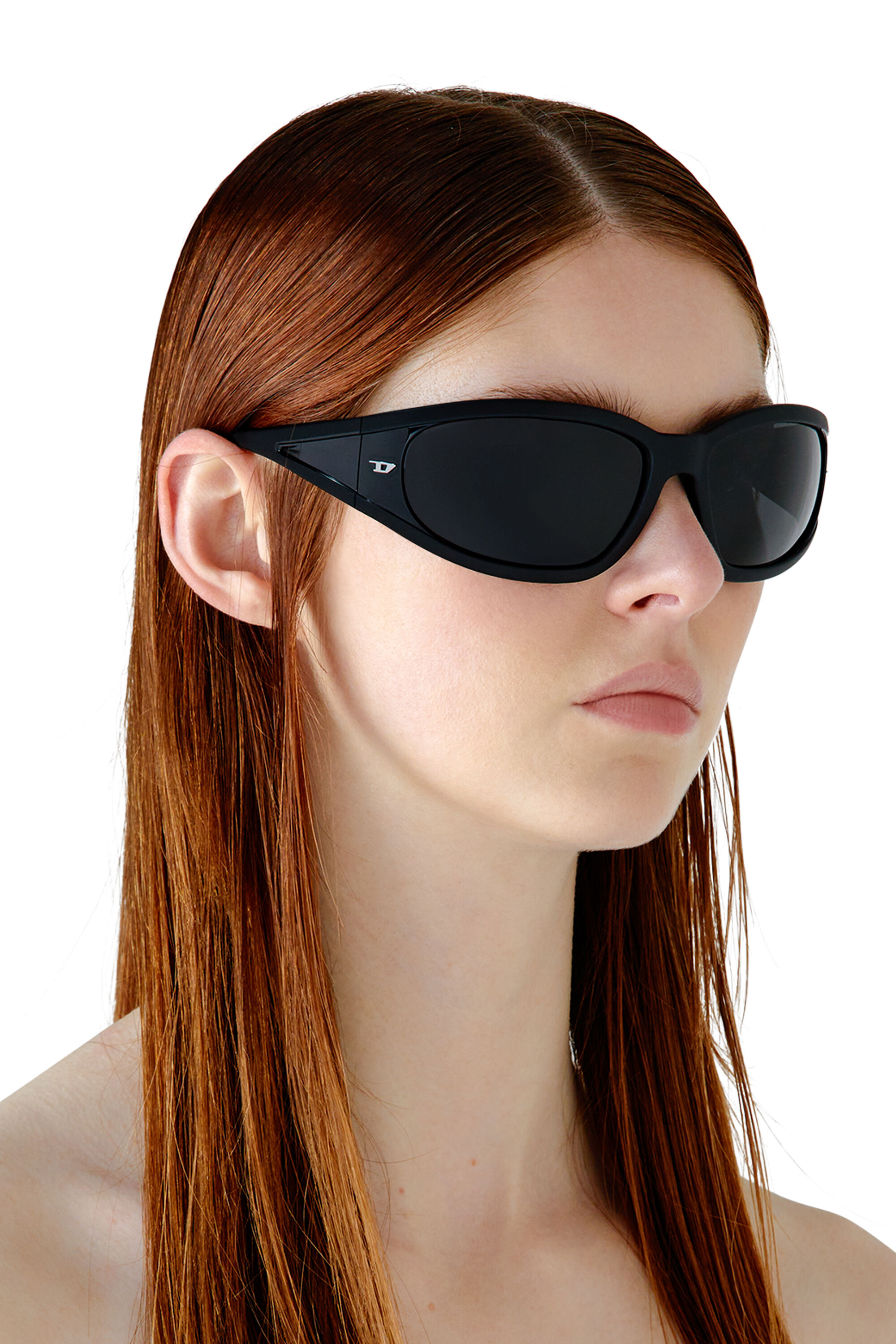 Lunettes de soleil rectangulaires en acetate Femme Noir Diesel