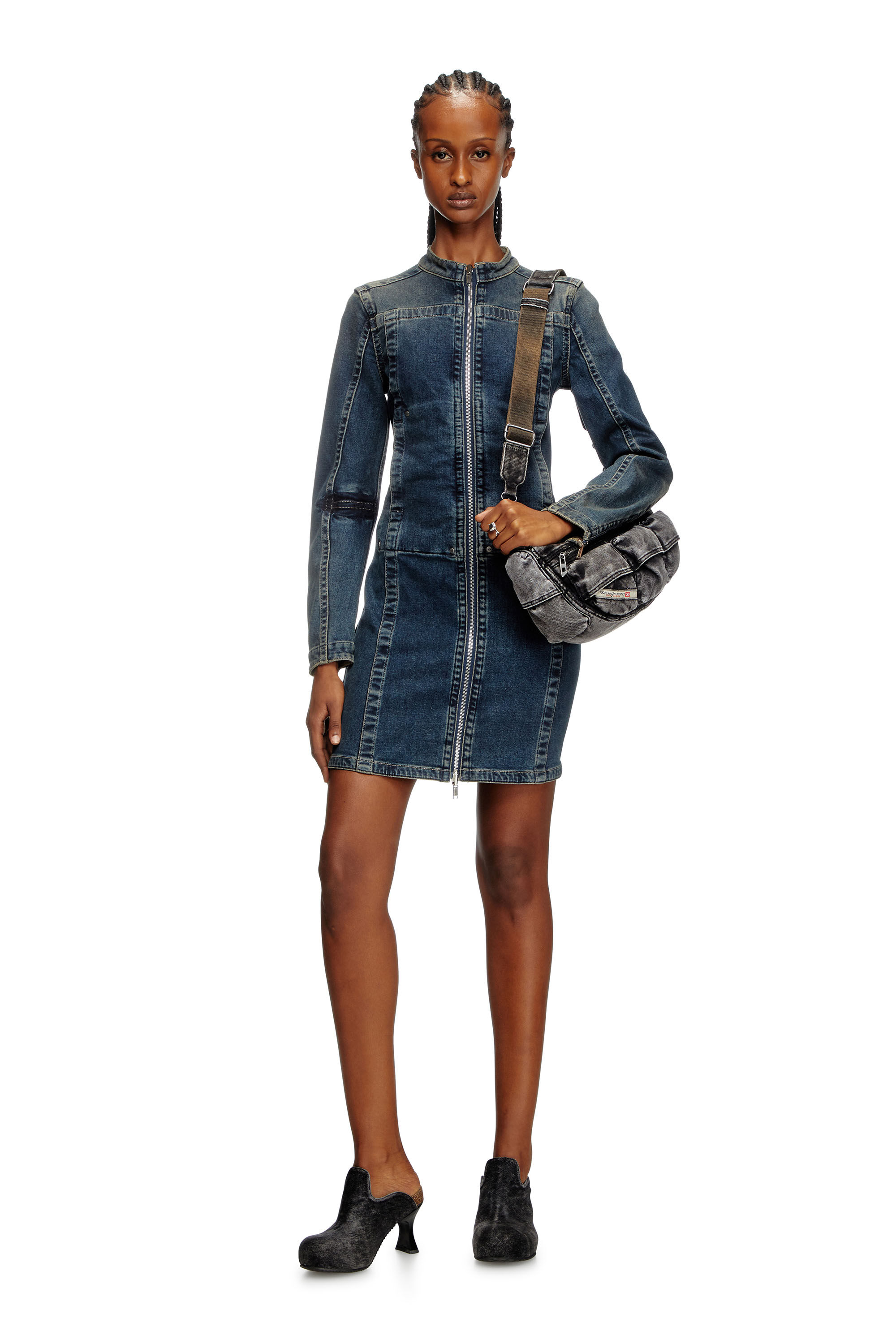 Diesel - DE-ROMI-RE, Robe courte en denim Rehab Femme in Bleu - 1