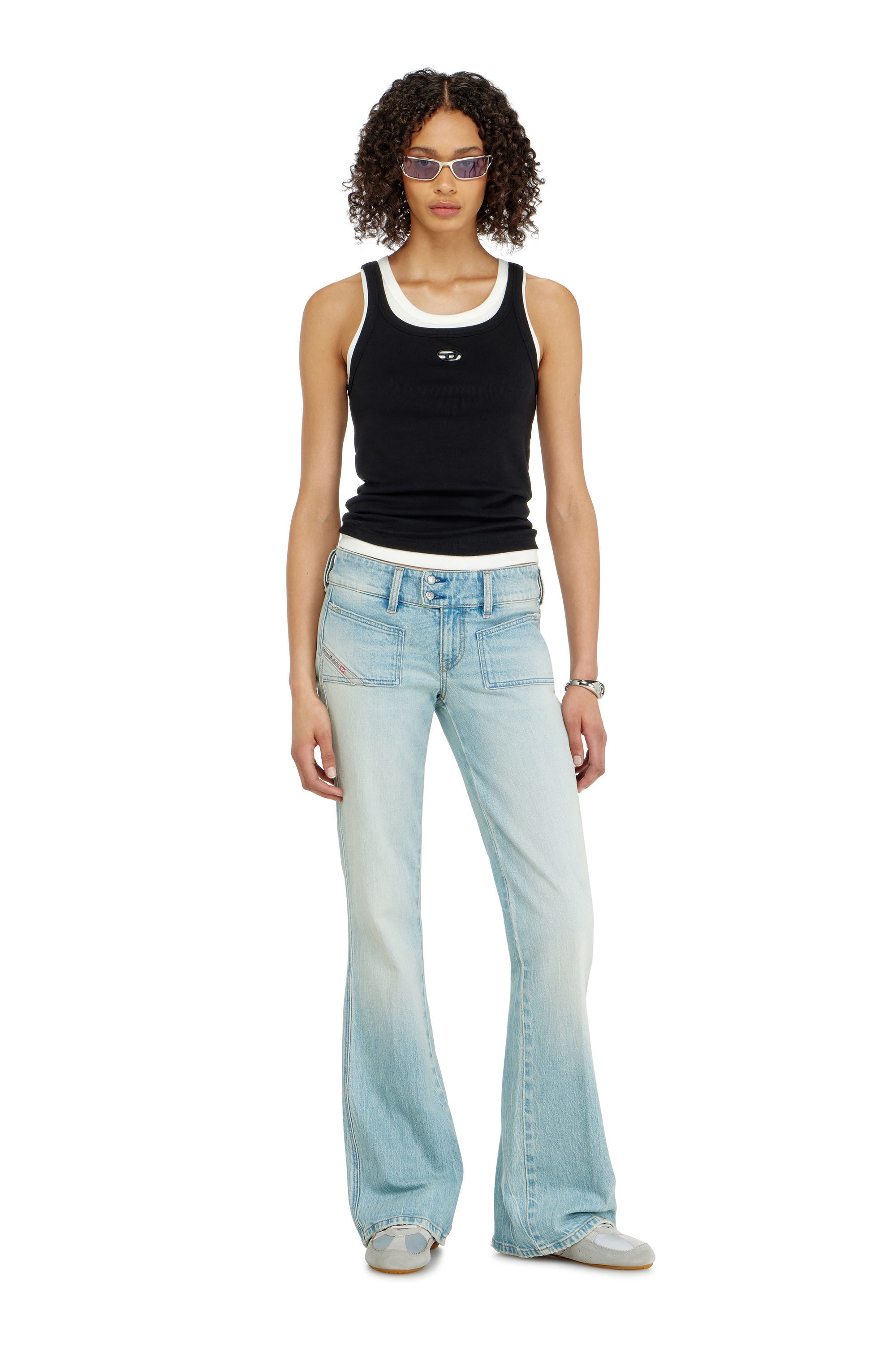 Diesel - Bootcut Jeans D-Hush 0KBBX Femme, Bleu Clair - Image 1