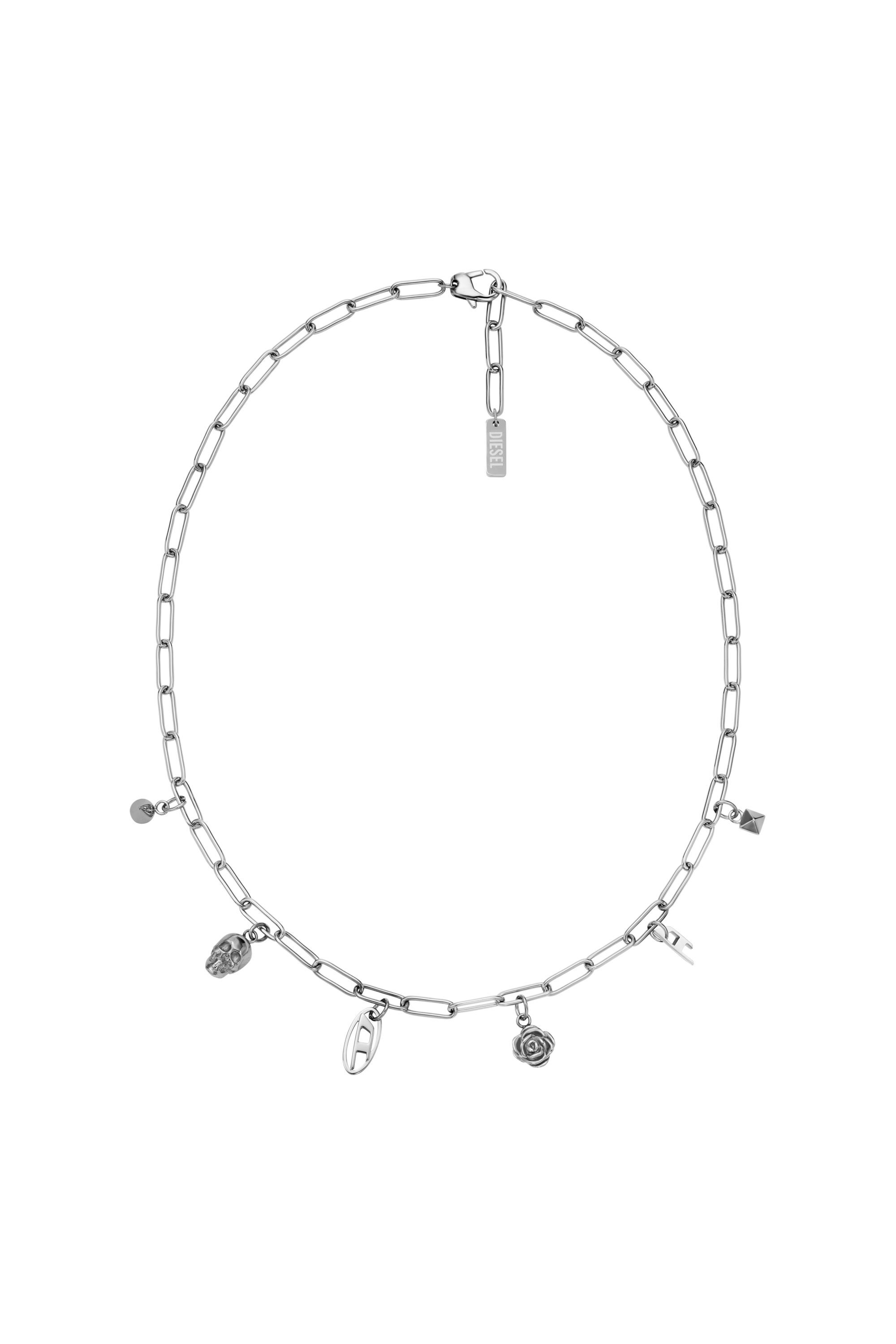Diesel - DX1605040, Collier à breloques en acier inoxydable Mixte in Gris argenté - 1