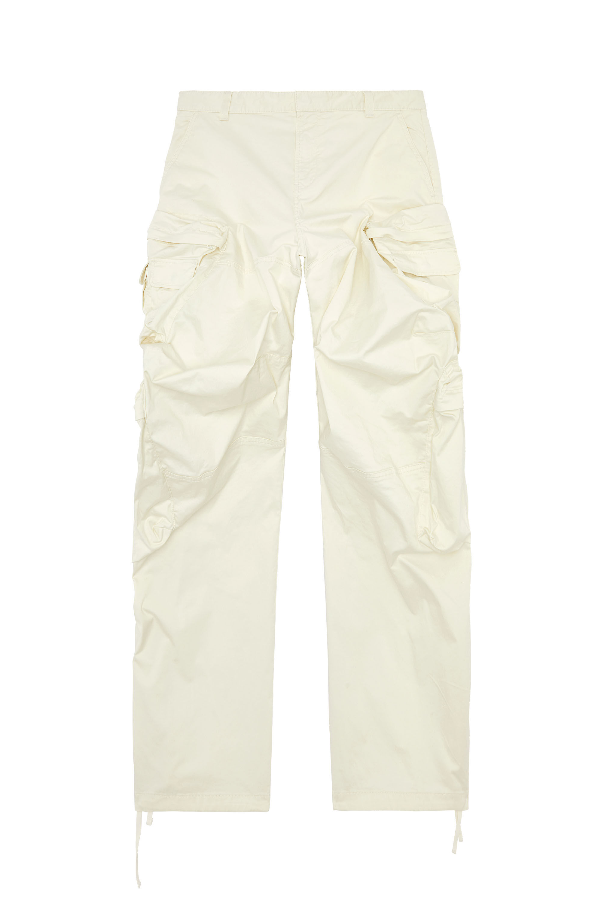 Diesel - P-HUGES-NEW, Pantalon cargo en satin de coton stretch Homme in Blanc - 2