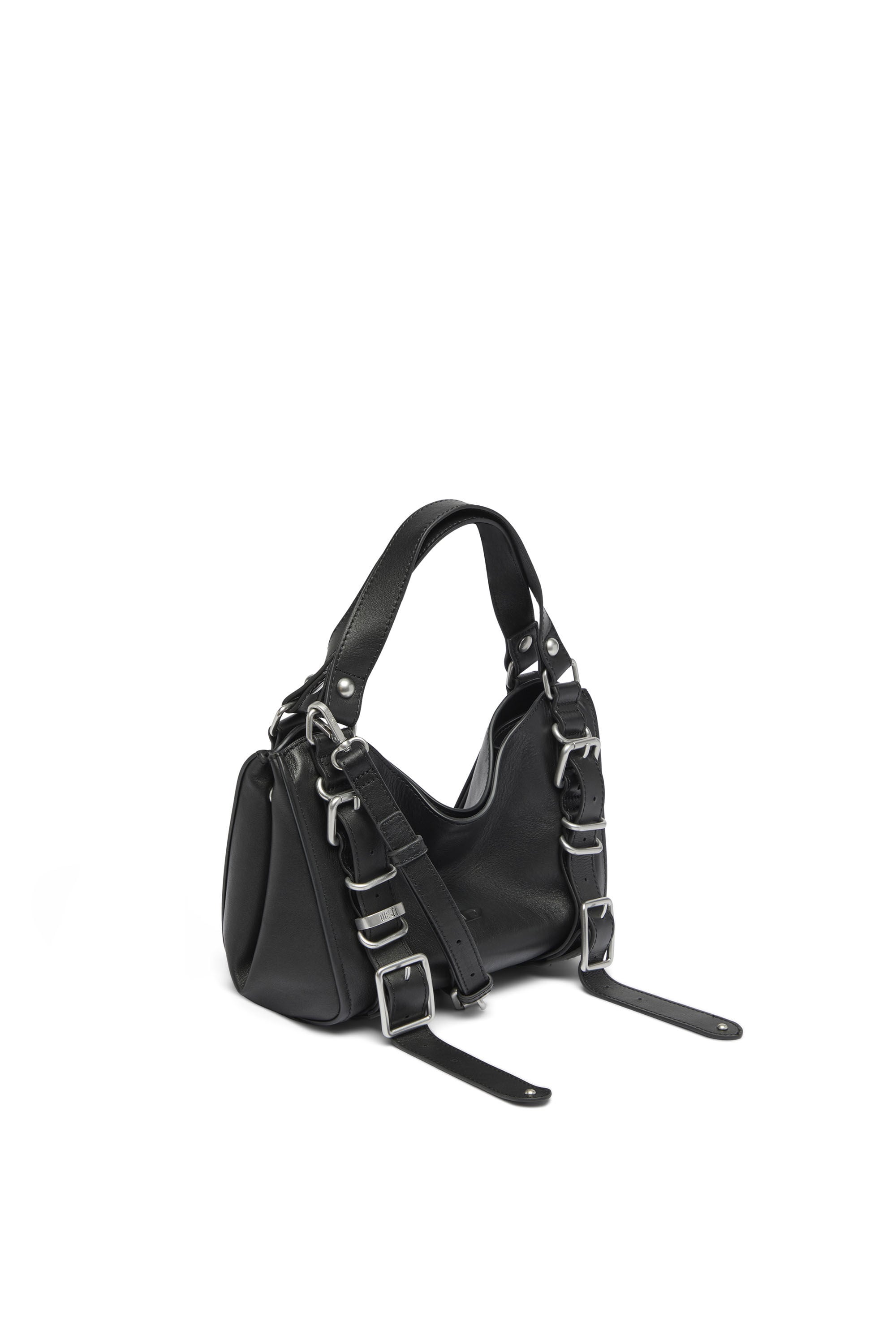 Diesel - D-ONE TOPHANDLE S, D-One-Sac small &agrave; poign&eacute;e sup&eacute;rieure en cuir trait&eacute; Femme in Noir - 5