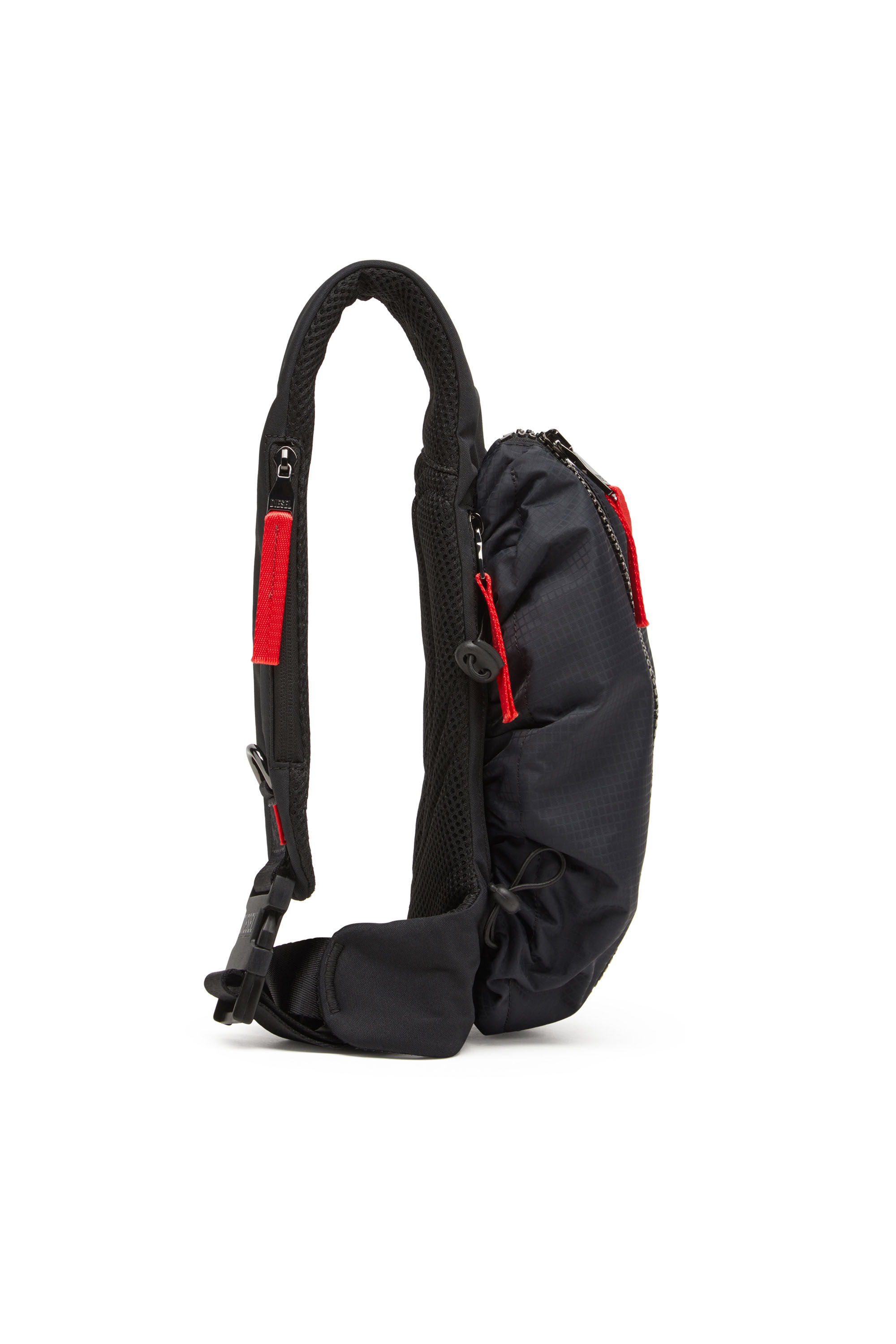 Diesel - ZIP-D CROSSBODY X, Zip-D-Sac à bandoulière en jacquard à carreaux Homme in Noir - 4