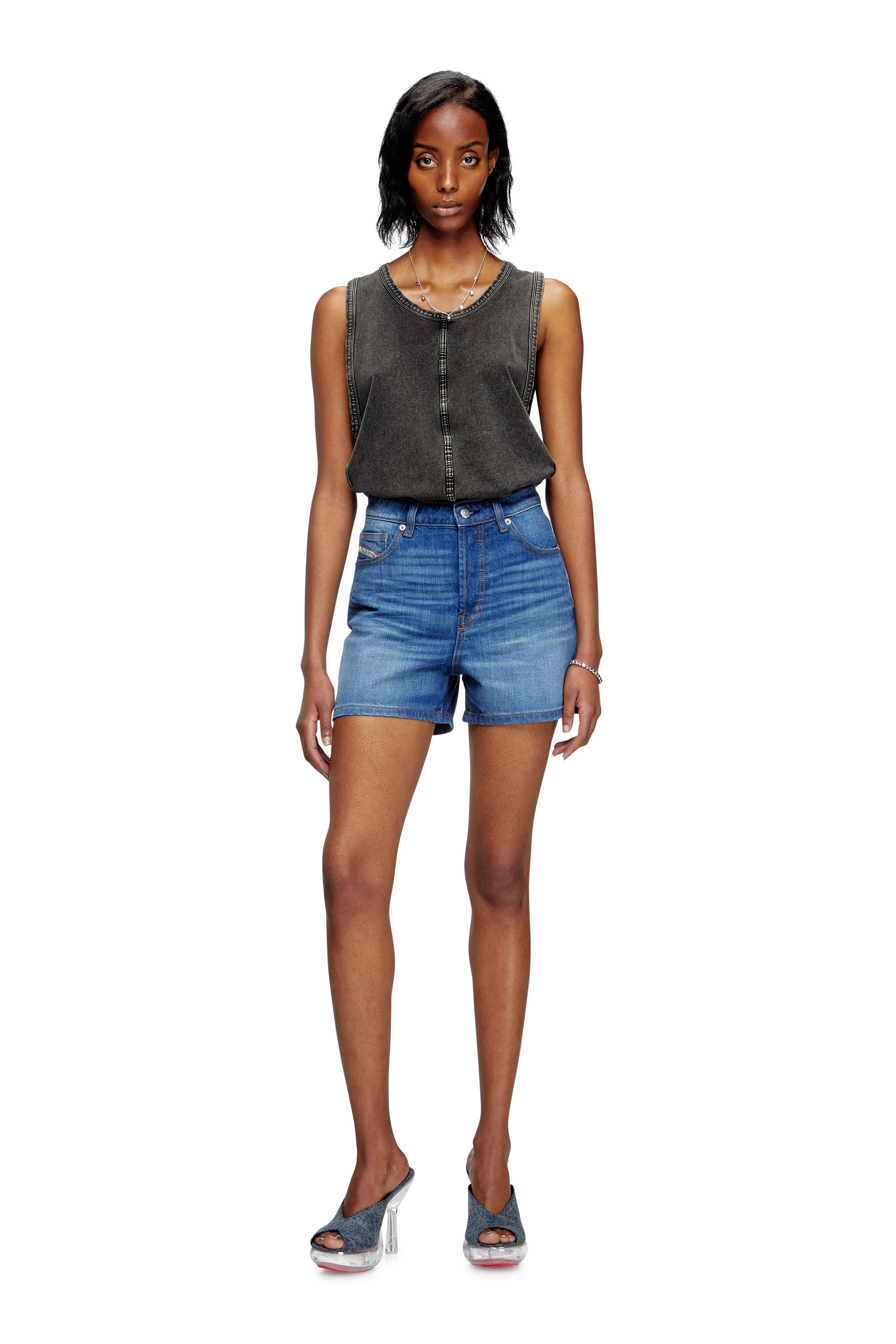 Diesel - DE-JIRO, Short en denim Femme in Bleu - 1