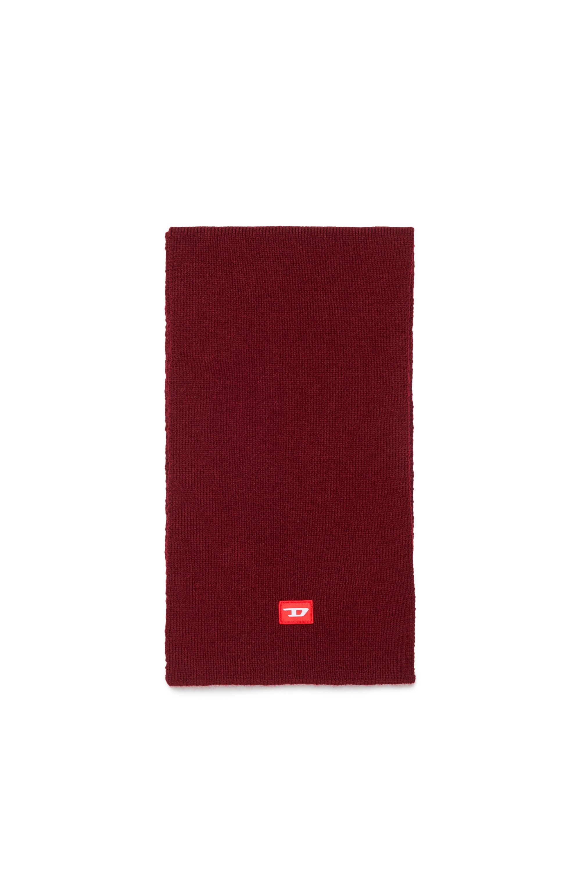 Diesel - RLOT, &Eacute;charpe en m&eacute;lange de laine avec patch logo D Mixte in Rouge - 1