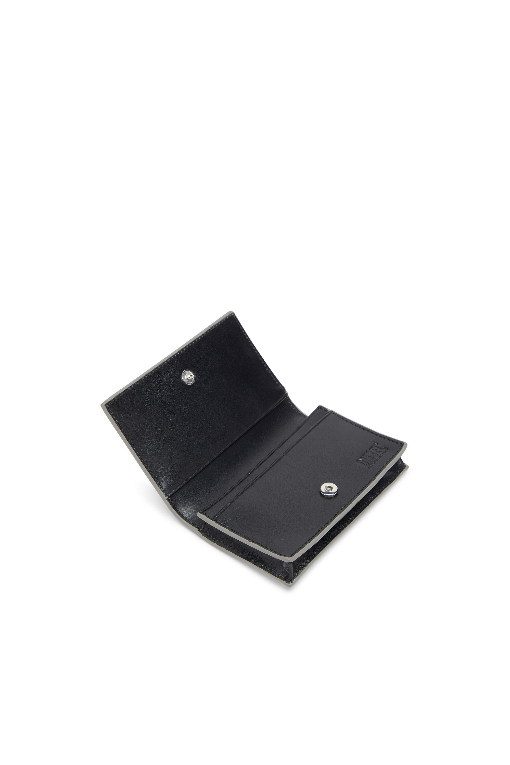 Diesel - 1DR CARD HOLDER IV, Porte-cartes en cuir métallisé Femme in Gris argenté - 3