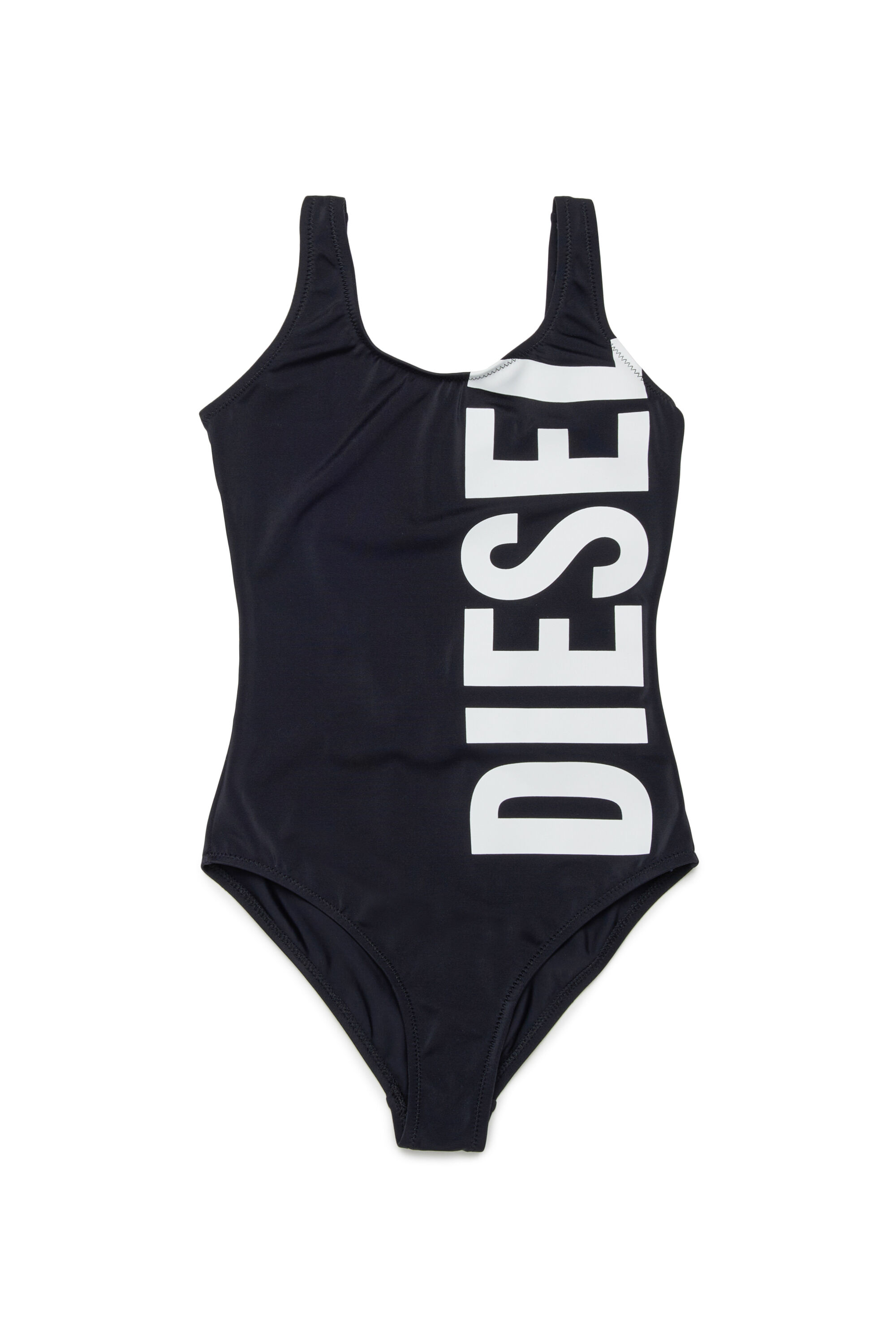 Diesel - MIDELY, Woman's Swimsuit in solid colour with maxi logo in Black - 1
