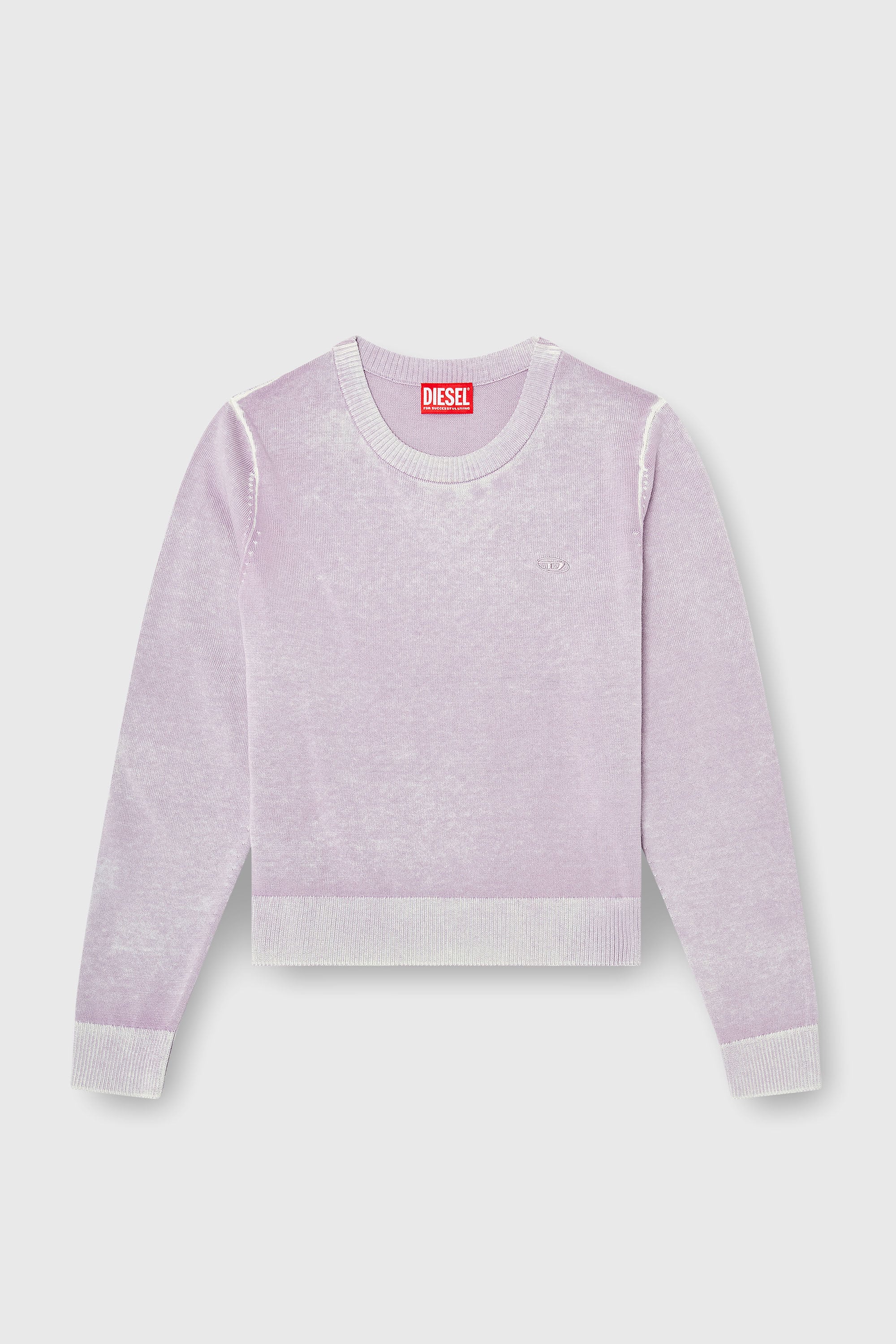 Diesel - M-LOVRE, Pull avec impression invers&eacute;e d&eacute;lav&eacute;e Femme in Violet - 2