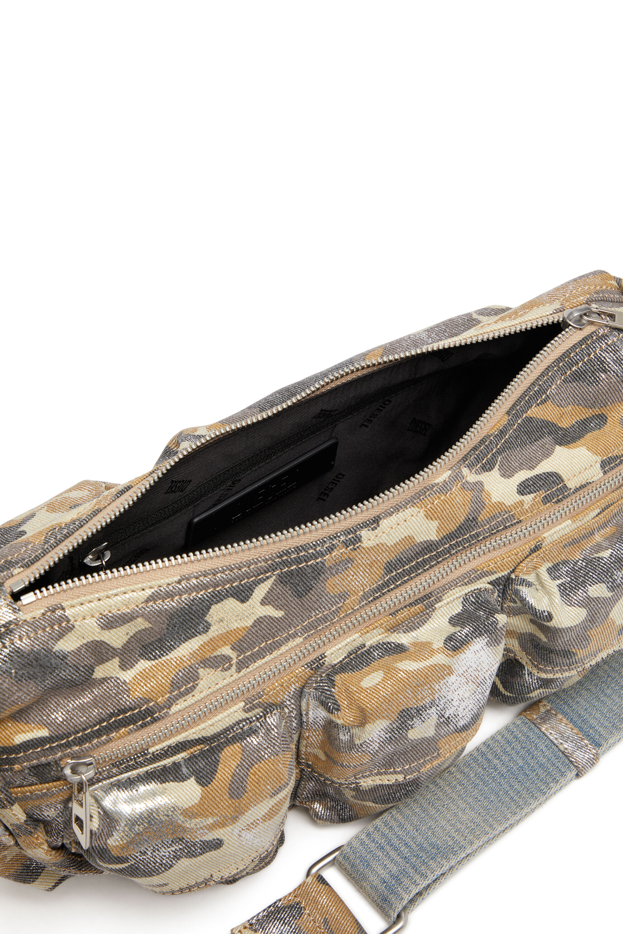 Diesel - MULTI-PKTS SHOULDER BAG X, Multi-Pkts-Sac multi-poches en sergé au motif camouflage métallisé Femme in Polychrome - 5