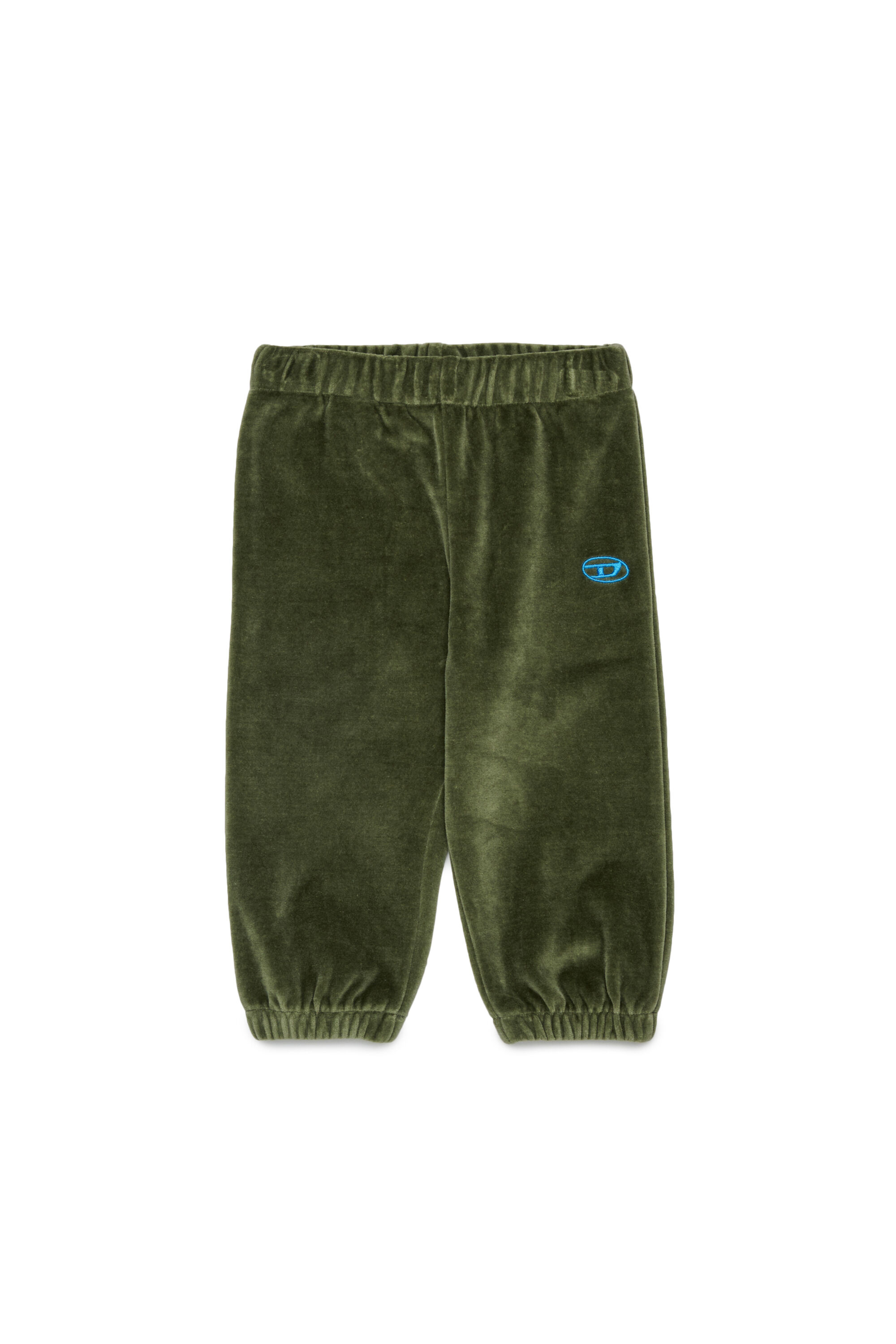 Diesel - PHENIB, Pantalon de surv&ecirc;tement en velours avec broderie Oval D Homme in Vert - 1