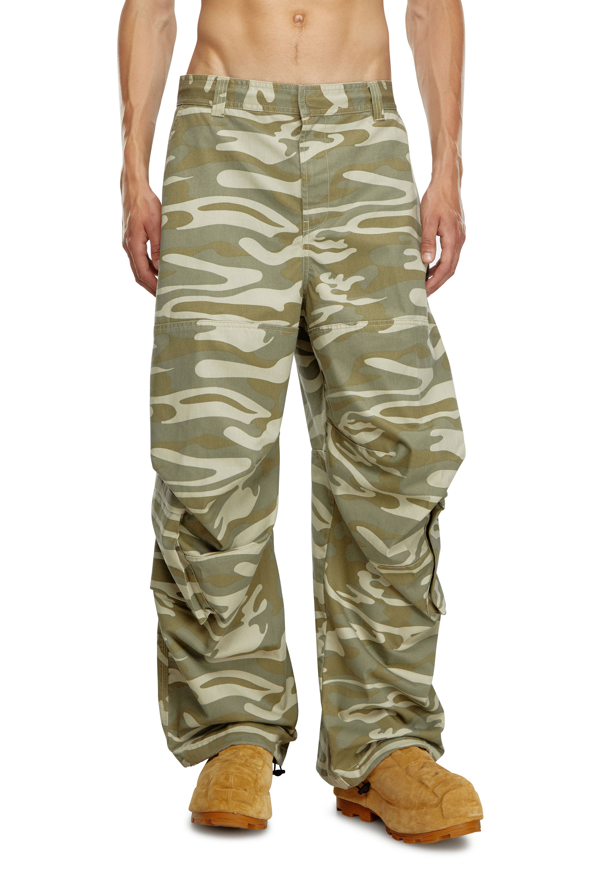 Pantalon cargo a imprime camouflage Homme Vert Diesel