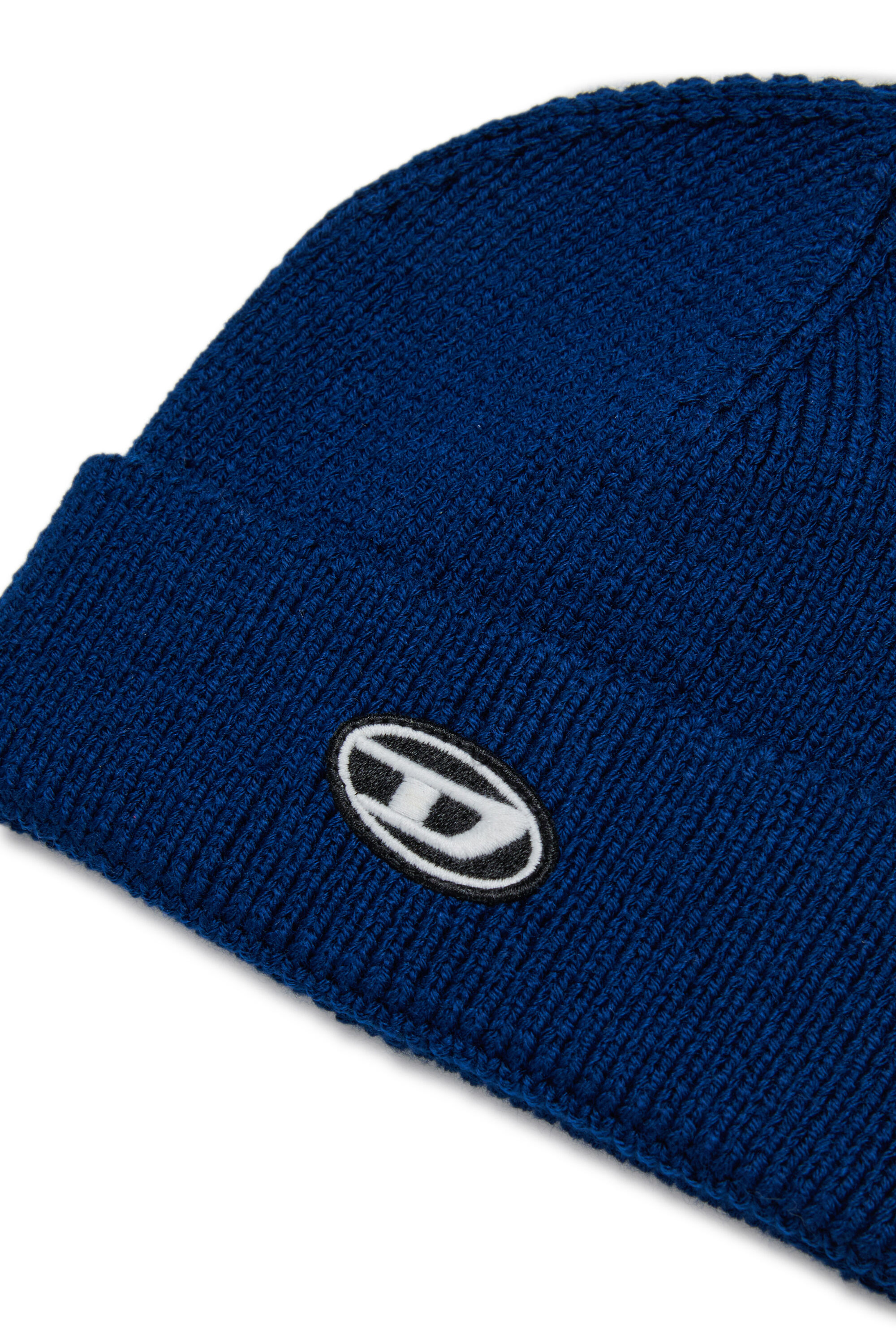 Diesel - FLYB, Bonnet en laine mélangée avec revers Mixte in Bleu - 3