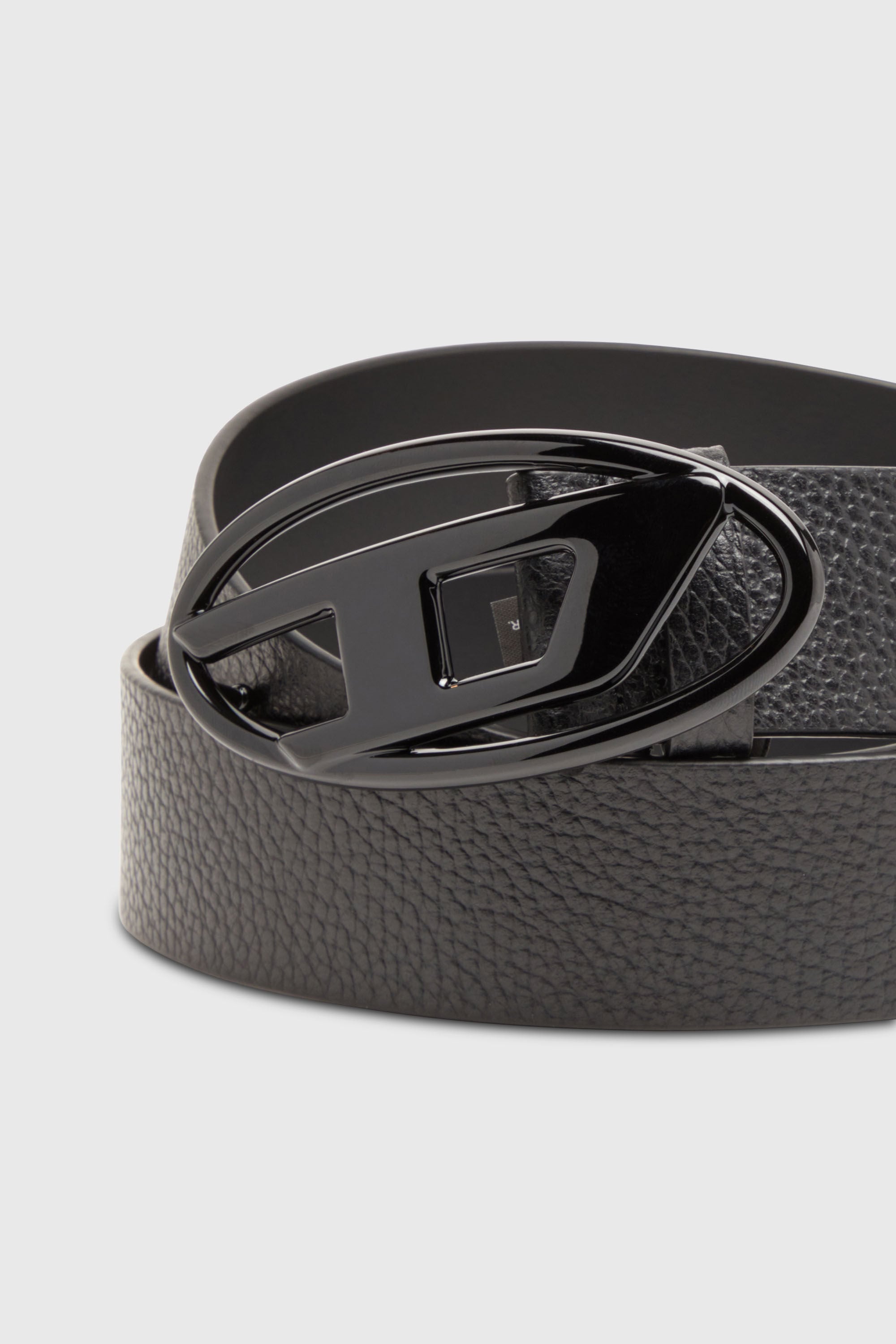 Diesel - B-1DR, Ceinture 4 cm en cuir  avec boucle &agrave; logo Oval D mate Mixte in Noir - 3