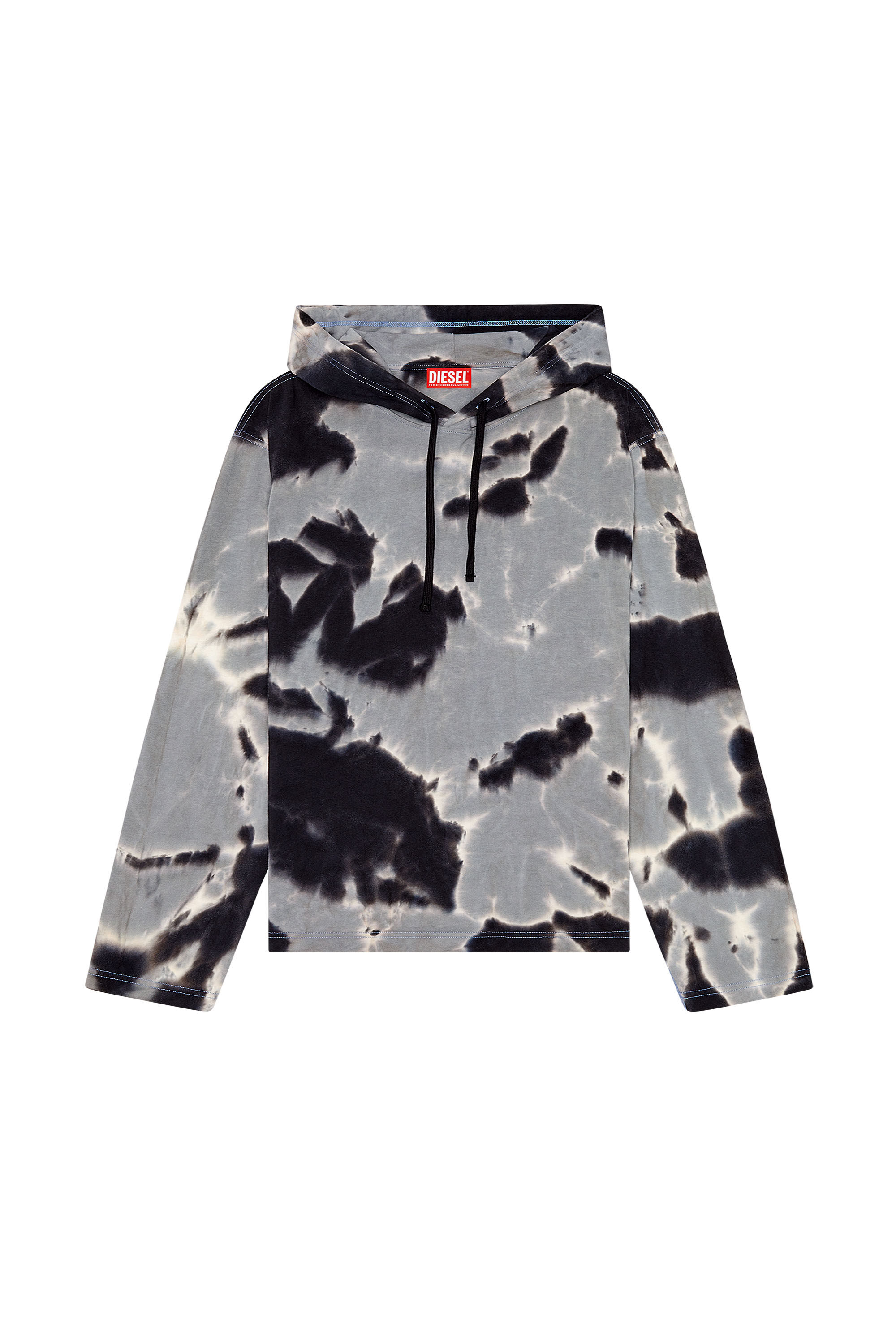 sweat a capuche effet tie and dye homme gris sweats homme