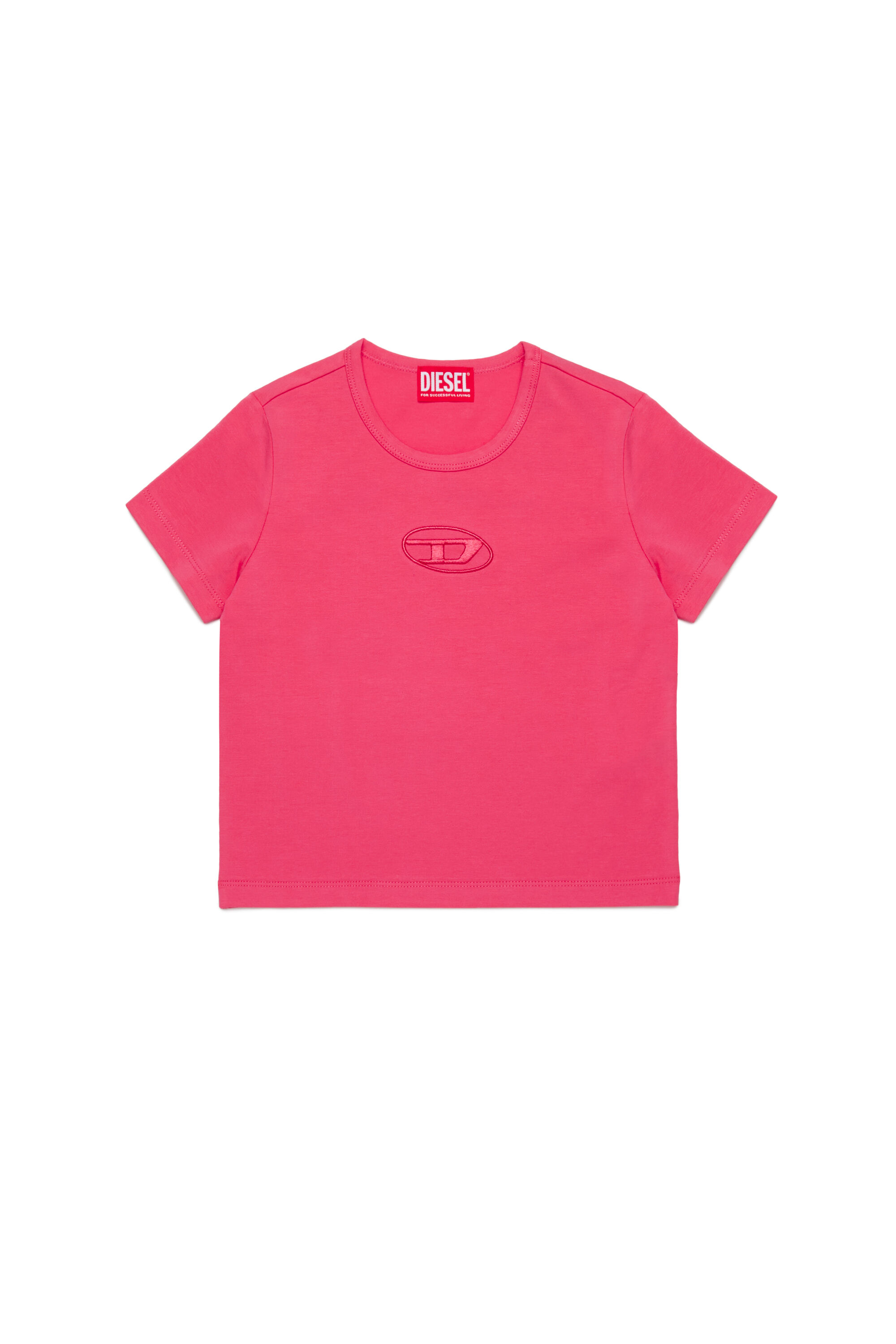 Diesel - TANGIEX, T-shirt avec broderie Oval D ton sur ton Femme in Rose - 1