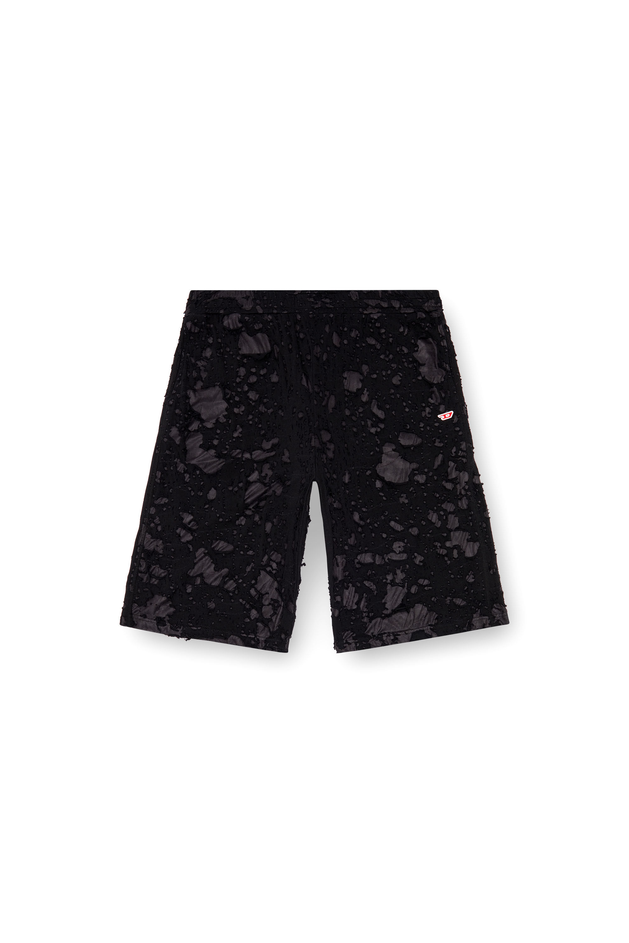 Diesel - P-WO-POCK, Short superposé avec finition dévorée Homme in Noir - 2