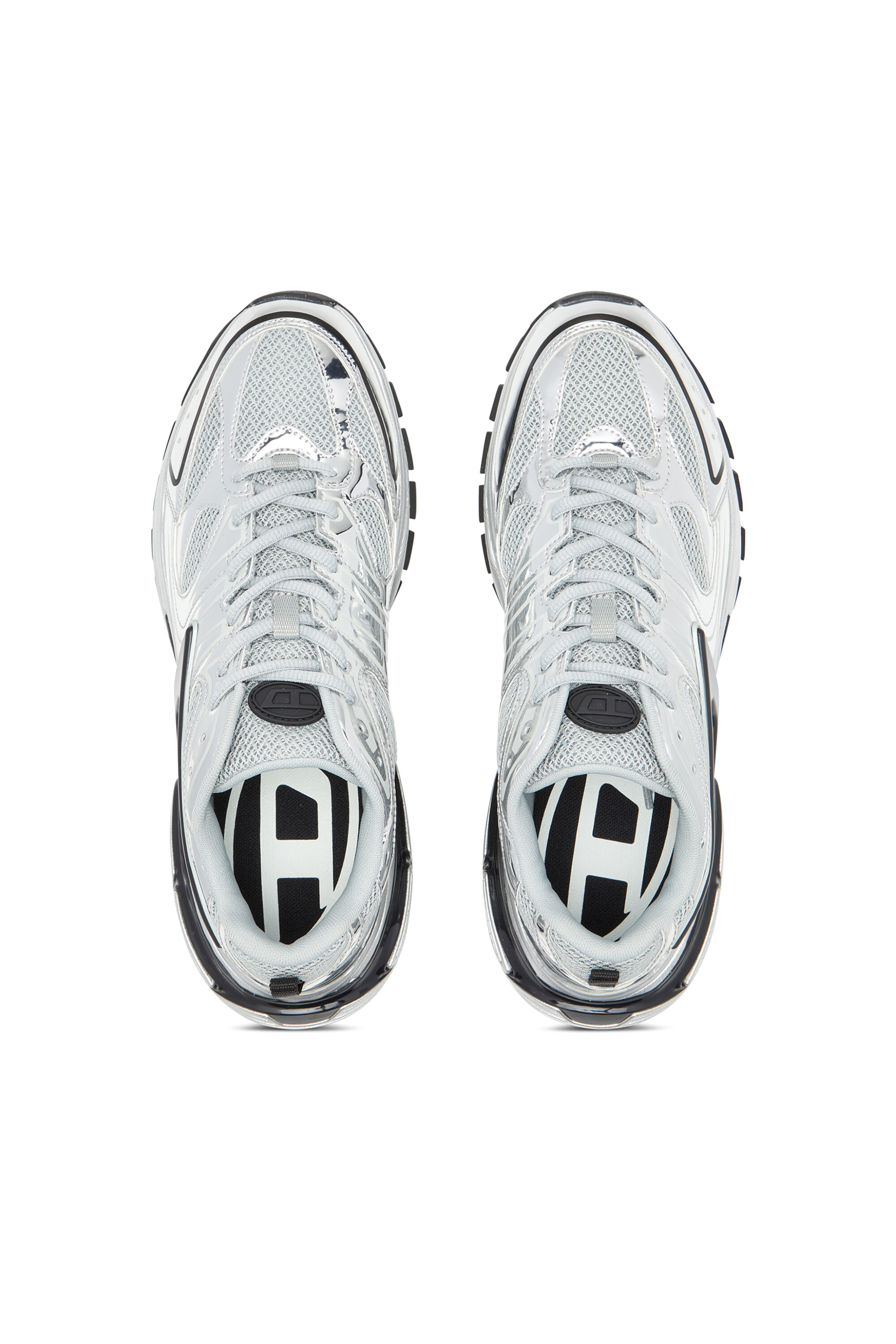 S Serendipity Sneakers en mesh avec superpositions metallises Homme Polychrome Diesel