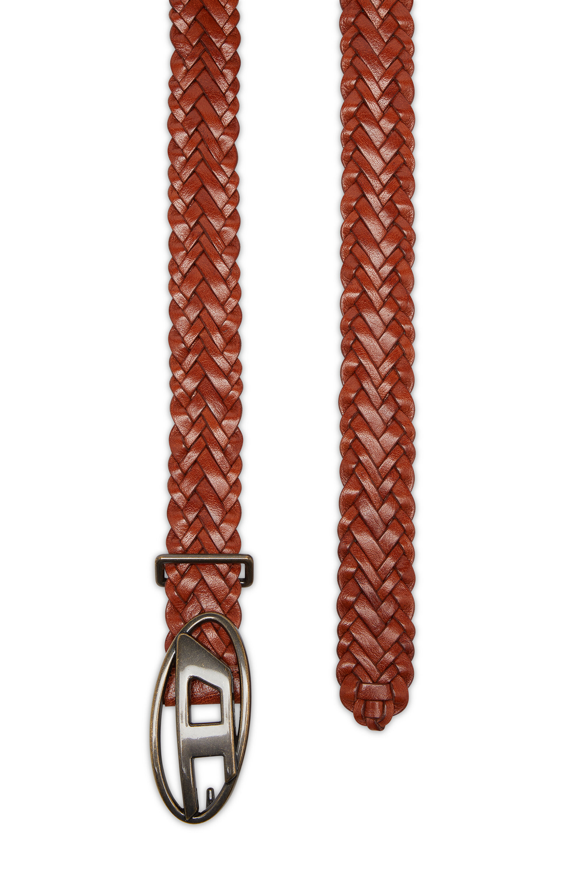 Diesel - B-1DR BRAIDERED, Unisex's 4 cm braided leather belt in Brown - 2
