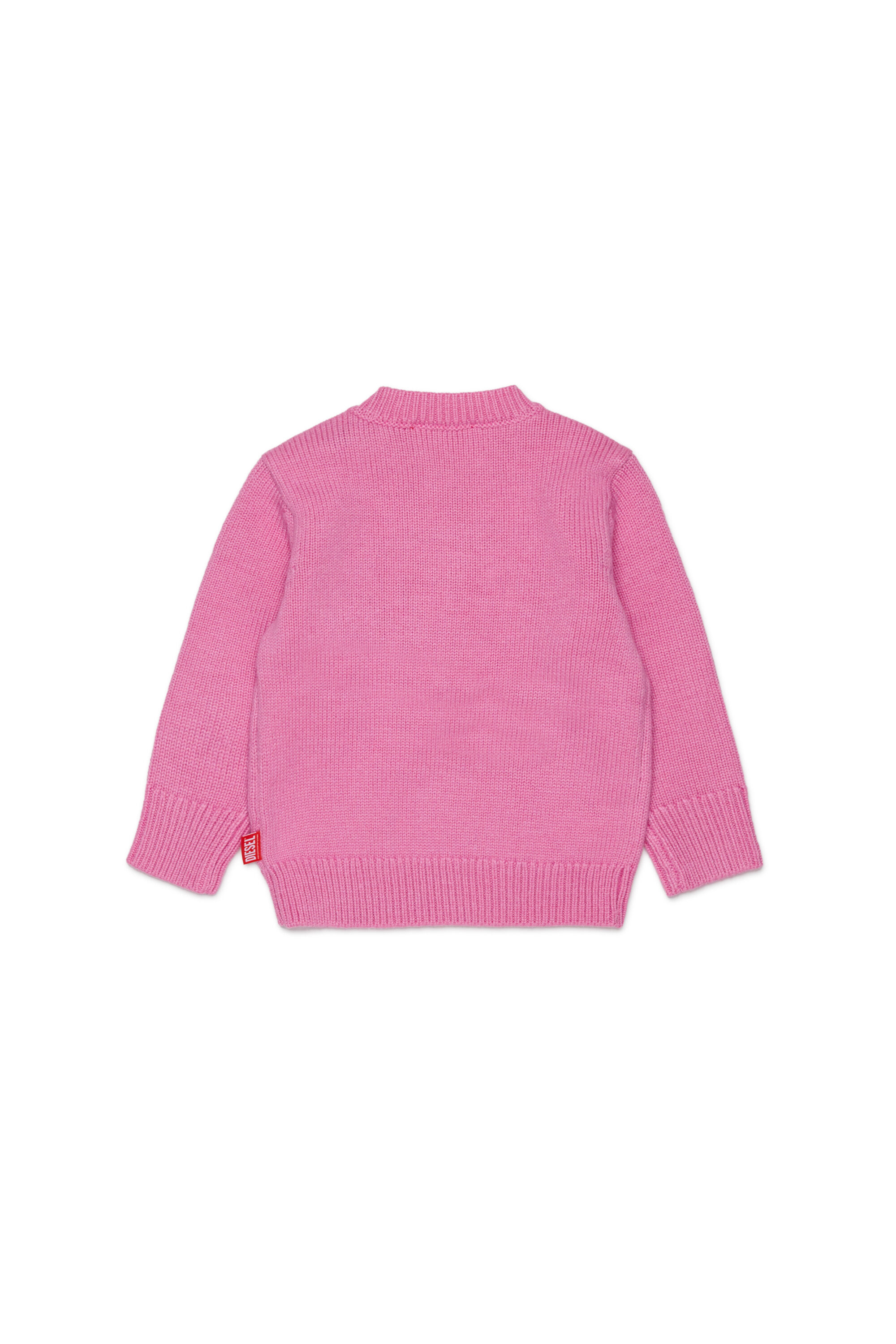 Diesel - KOMYB, Pull enrichi en cachemire avec grand Oval D Homme in Rose - 2