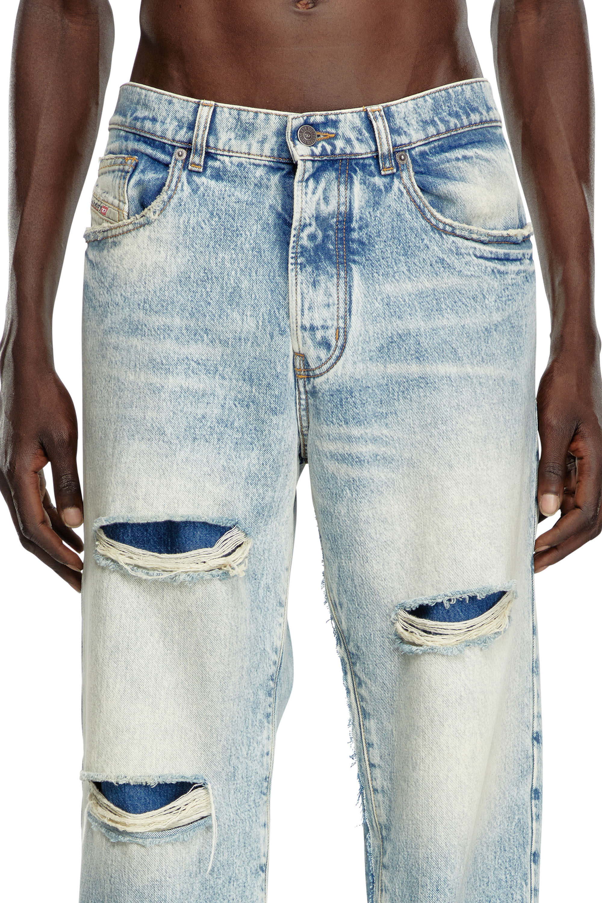 Diesel - Relaxed Jeans D-Fire 0AJEN Homme, Bleu Clair - Image 5