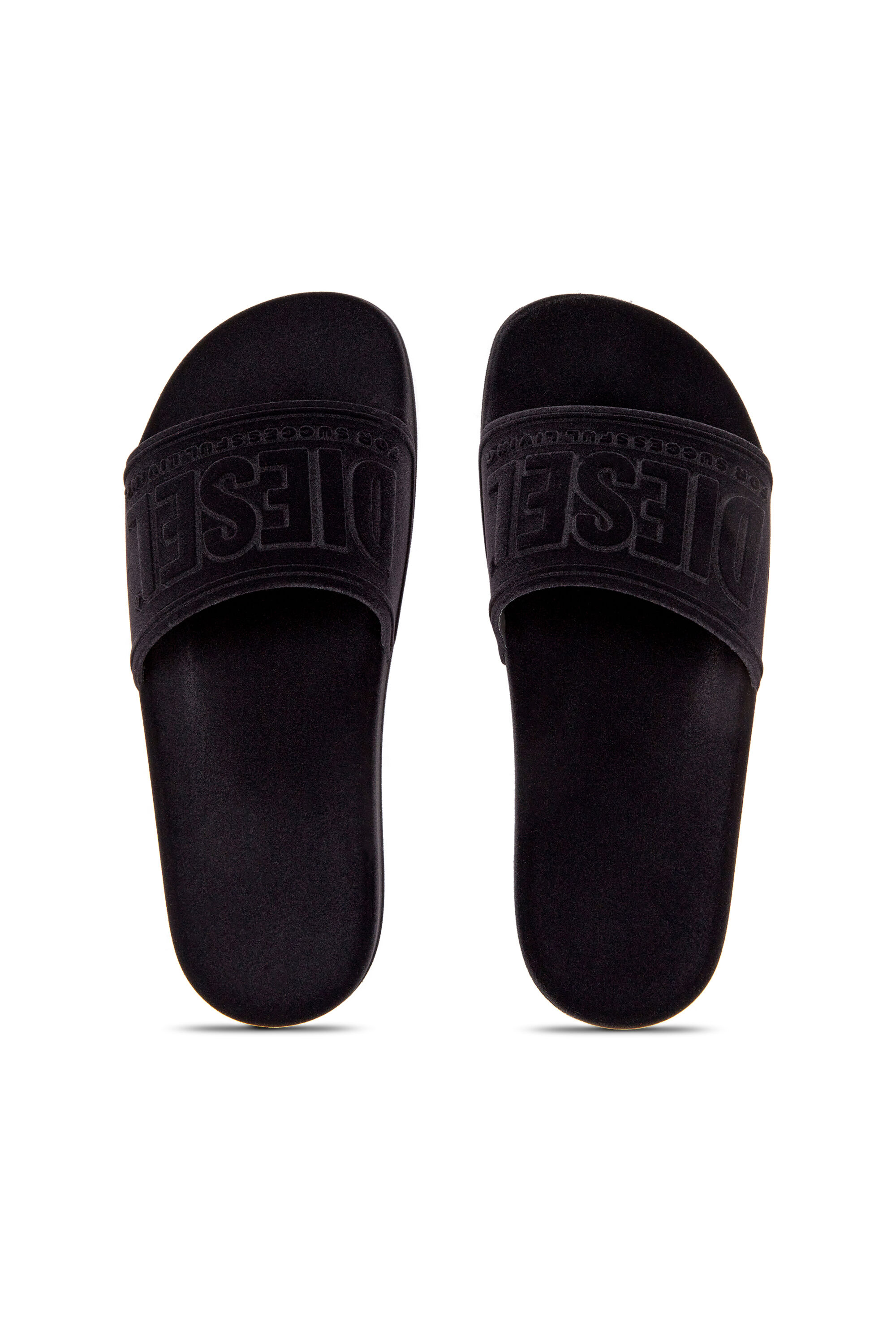 Diesel - SA-MAYEMI CC W, Sa-Mayemi-Claquettes de piscine avec flocage velouté Femme in Noir - 4