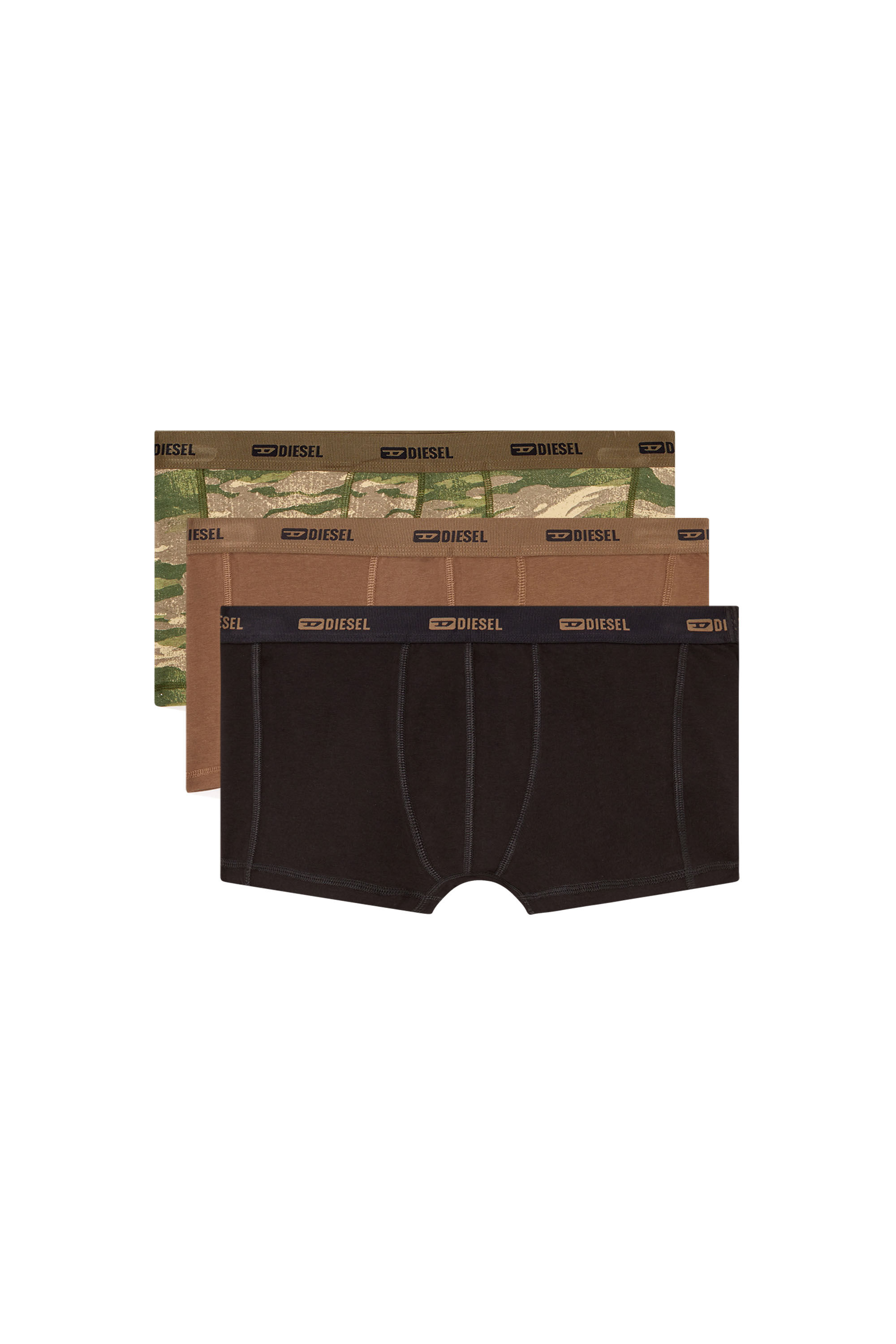 Diesel - DAMIEN-UTLT-3PACK, Lot de 3 boxers unis et motif camouflage Homme in Polychrome - 2