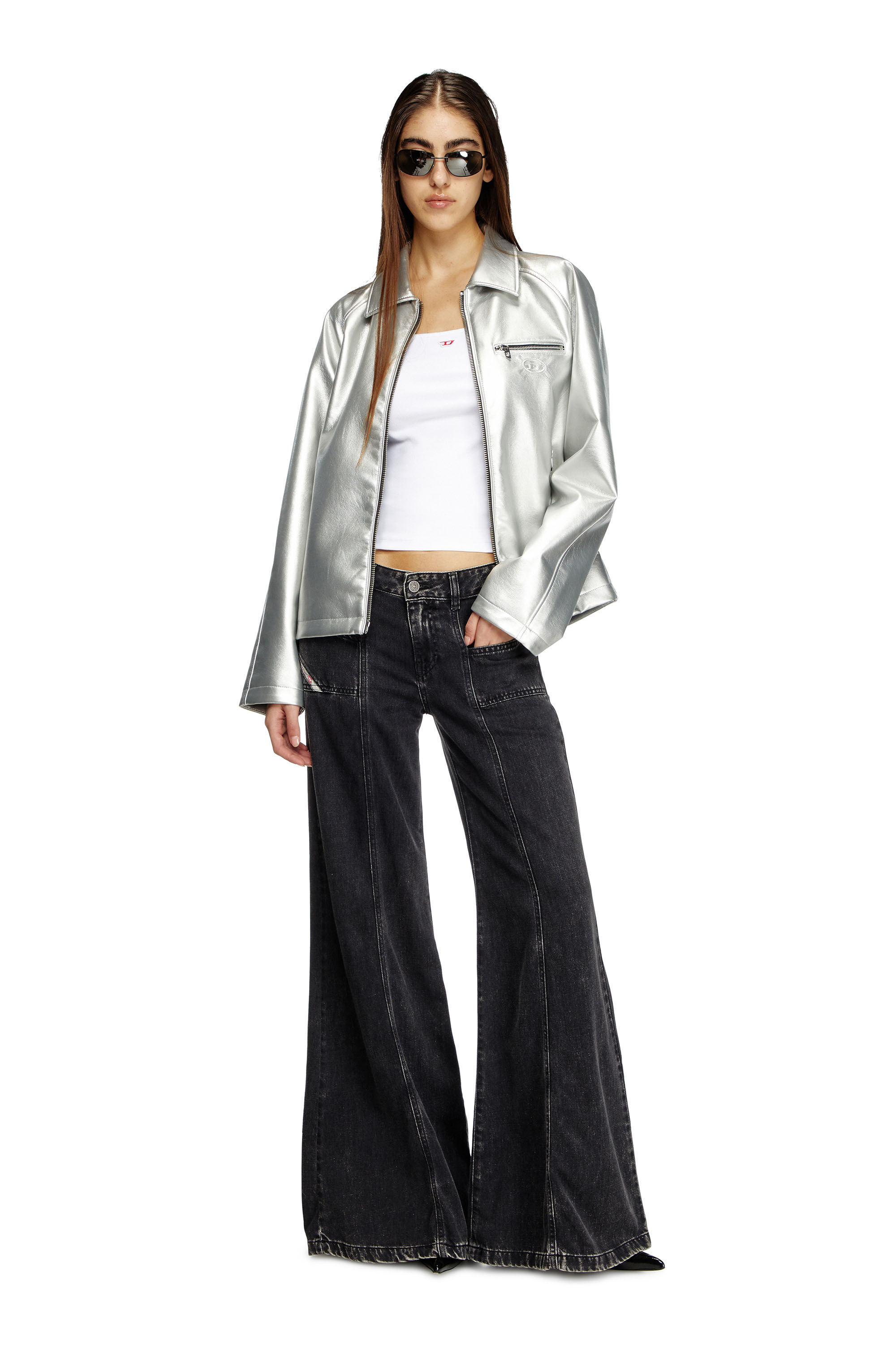 Jean noir flare femme on sale