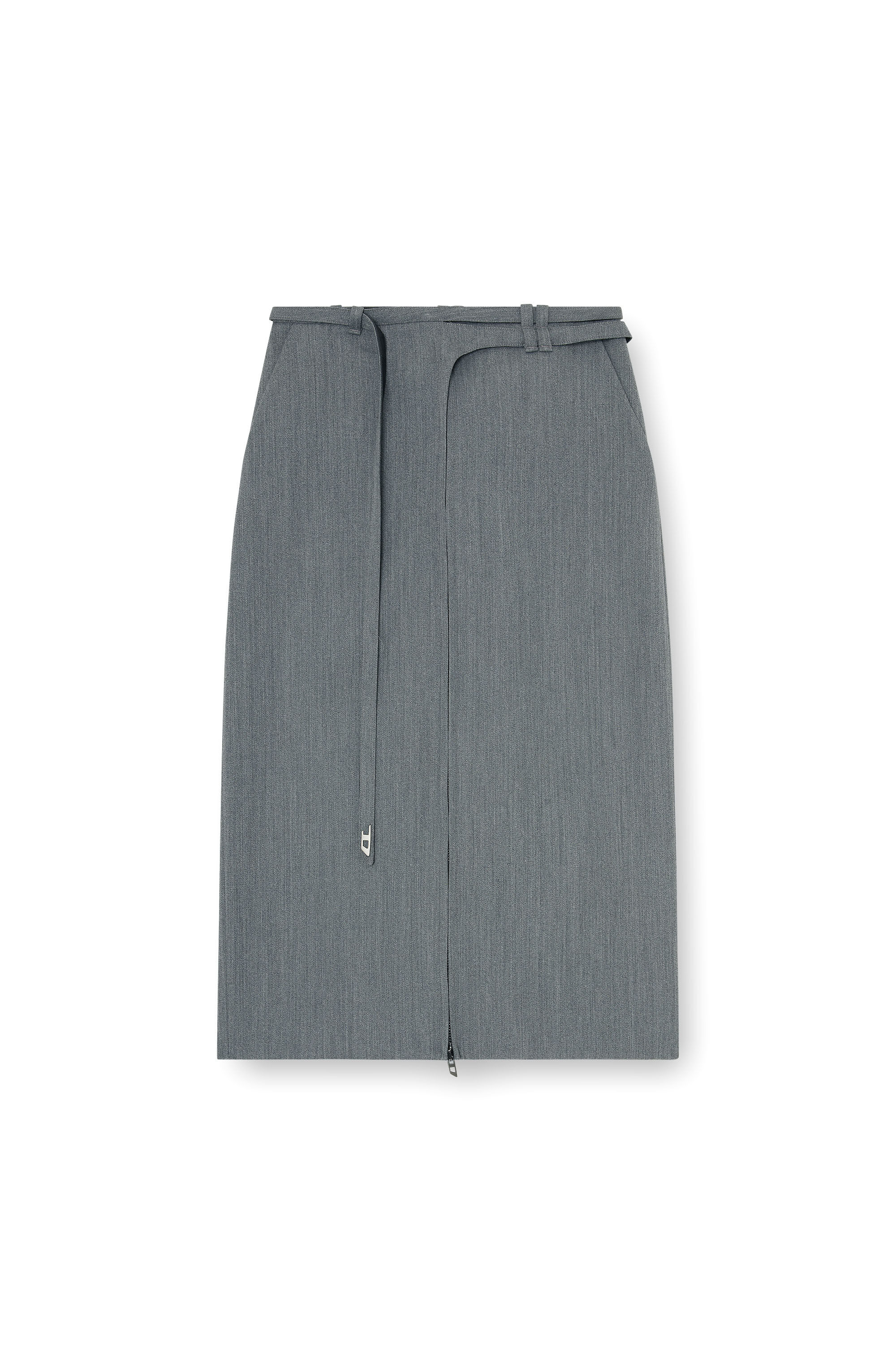 Diesel - O-RICE, Jupe &agrave; demi-longueur droite ajust&eacute;e avec brides style biker Femme in ToBeDefined - 2