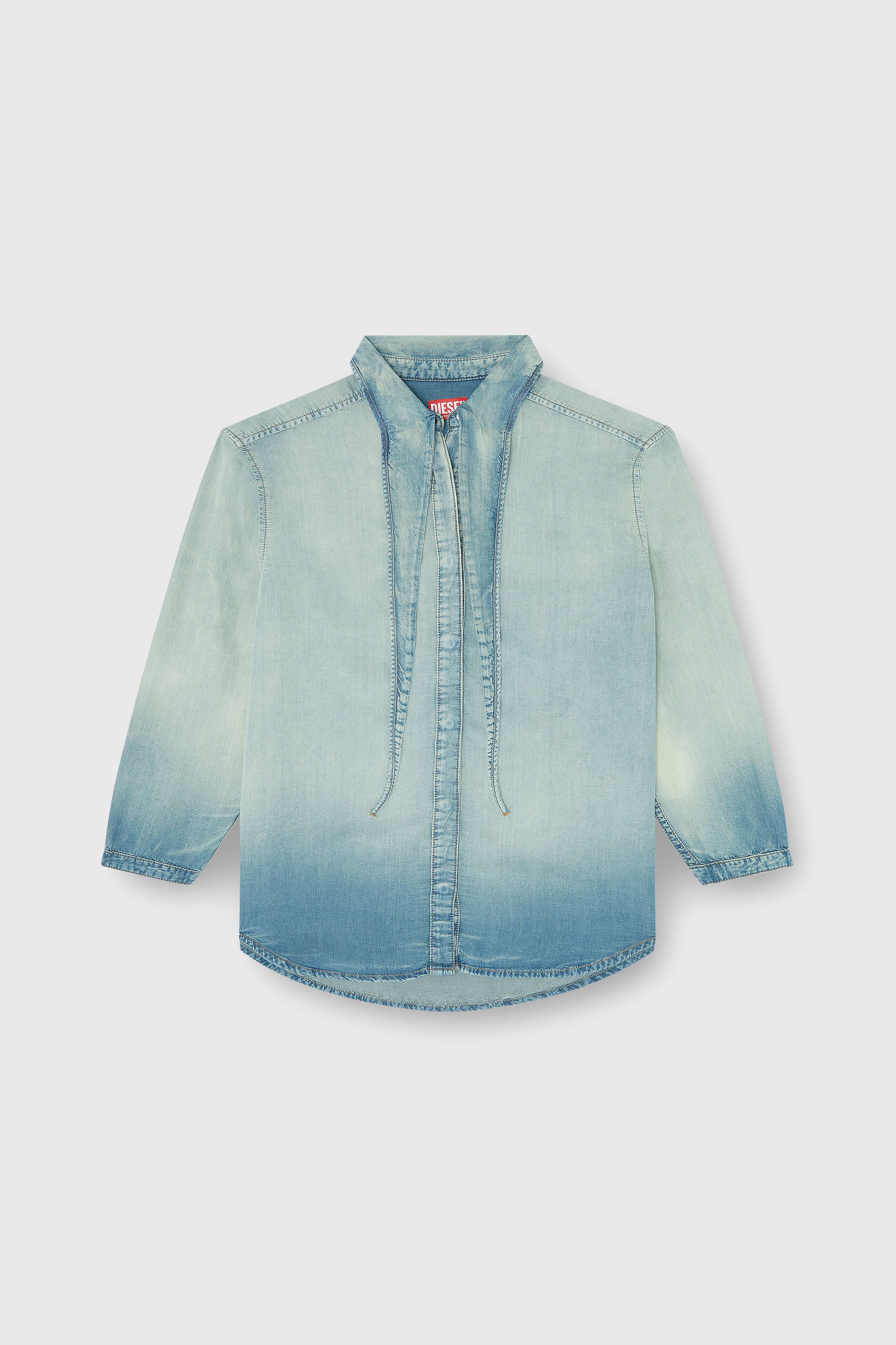 Diesel - DE-ARVEN-S1, Chemise en denim fluide marbr&eacute; Femme in Bleu - 2