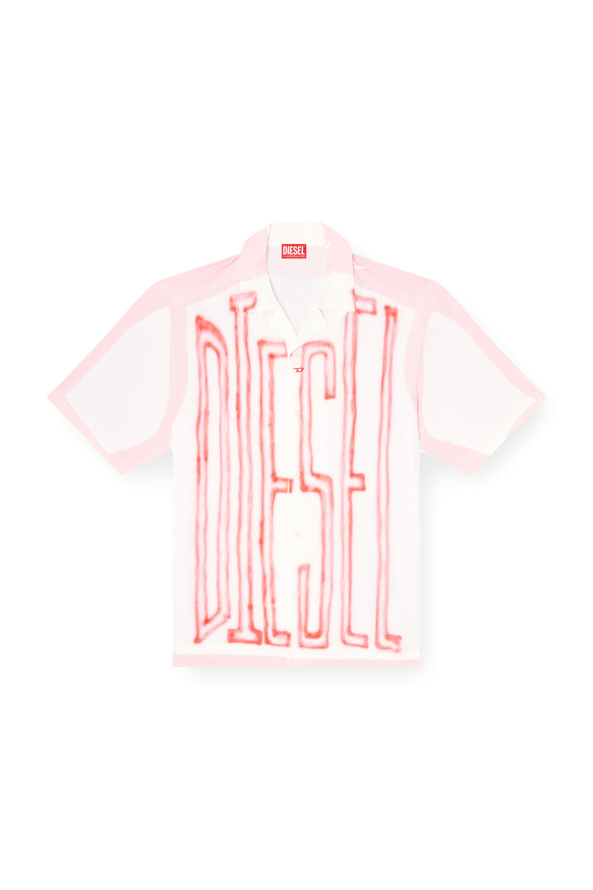 Diesel - C-PAROSHORT-GRAFFITI-FRA, Chemise bowling en satin avec logo graffiti Mixte in Polychrome - 2