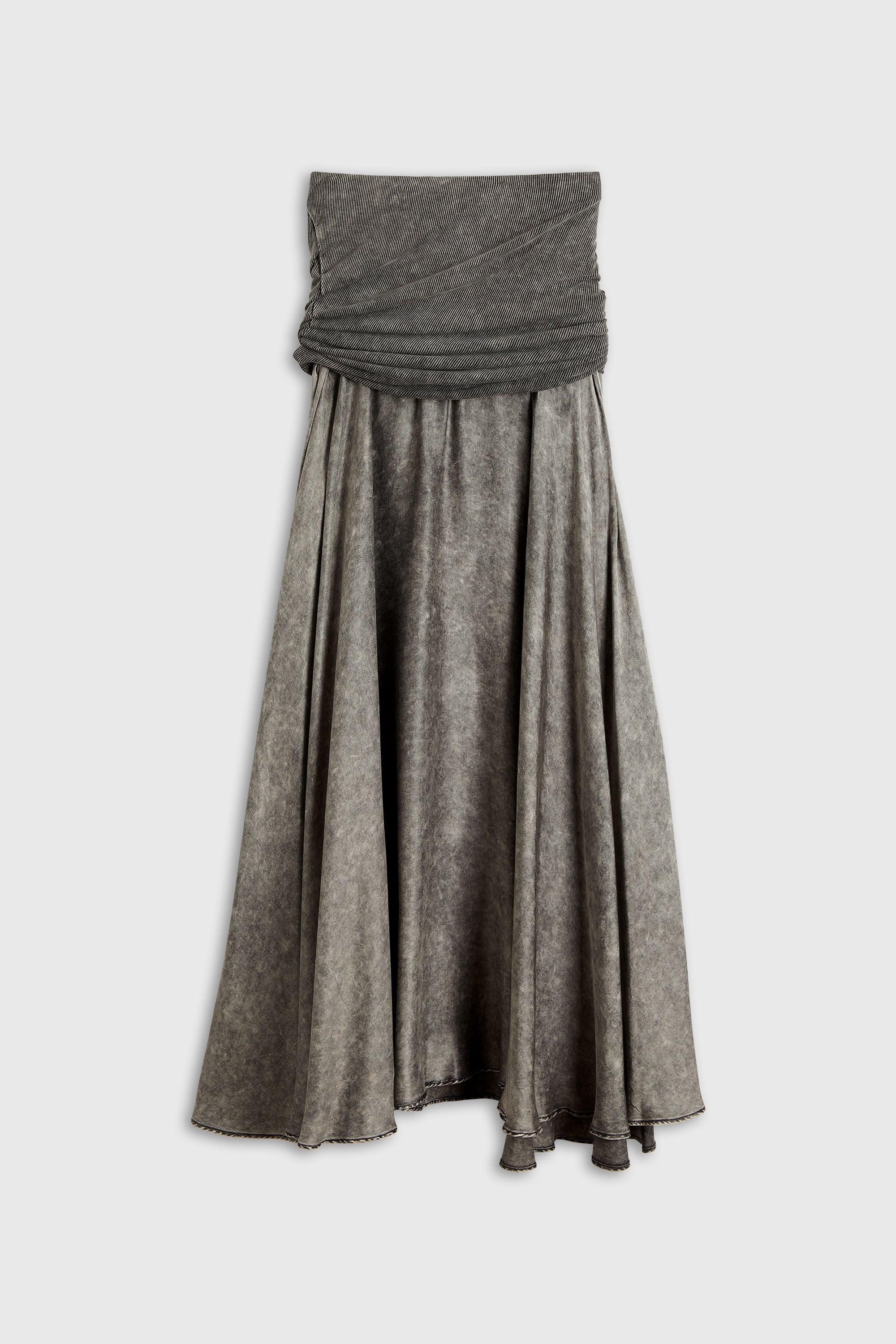 Diesel - O-SYA, Jupe midi avec section de taille torsad&eacute;e Femme in Gris - 2