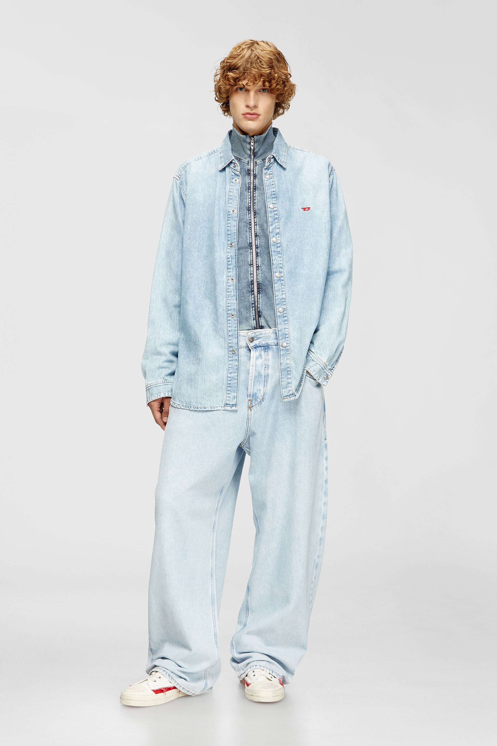 Diesel - D-SIMPLY, Man's Shirt in denim in Light Blue - 1