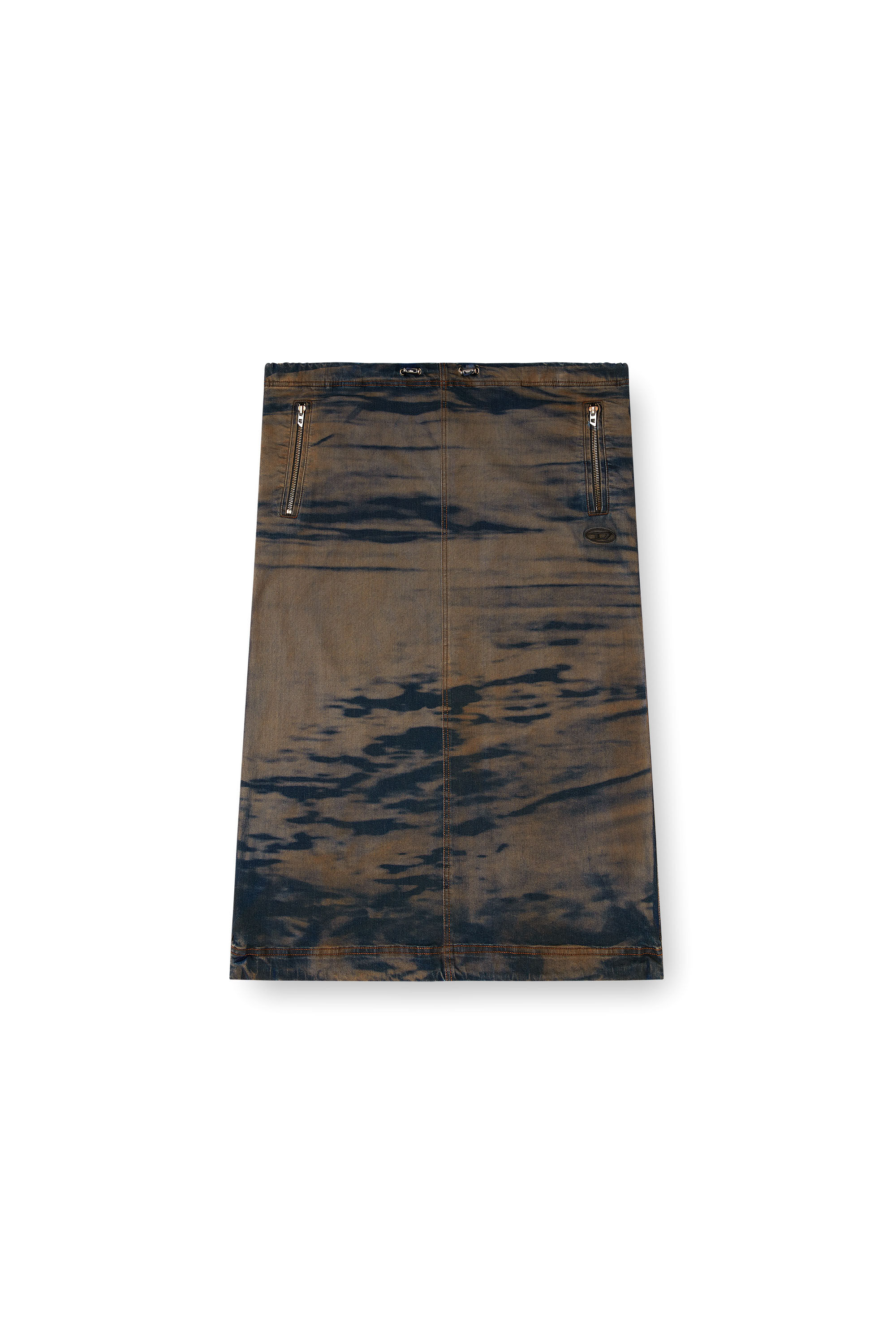 Diesel - O-MIRTOW-DEN, Jupe midi en denim avec cordon Femme in Polychrome - 2