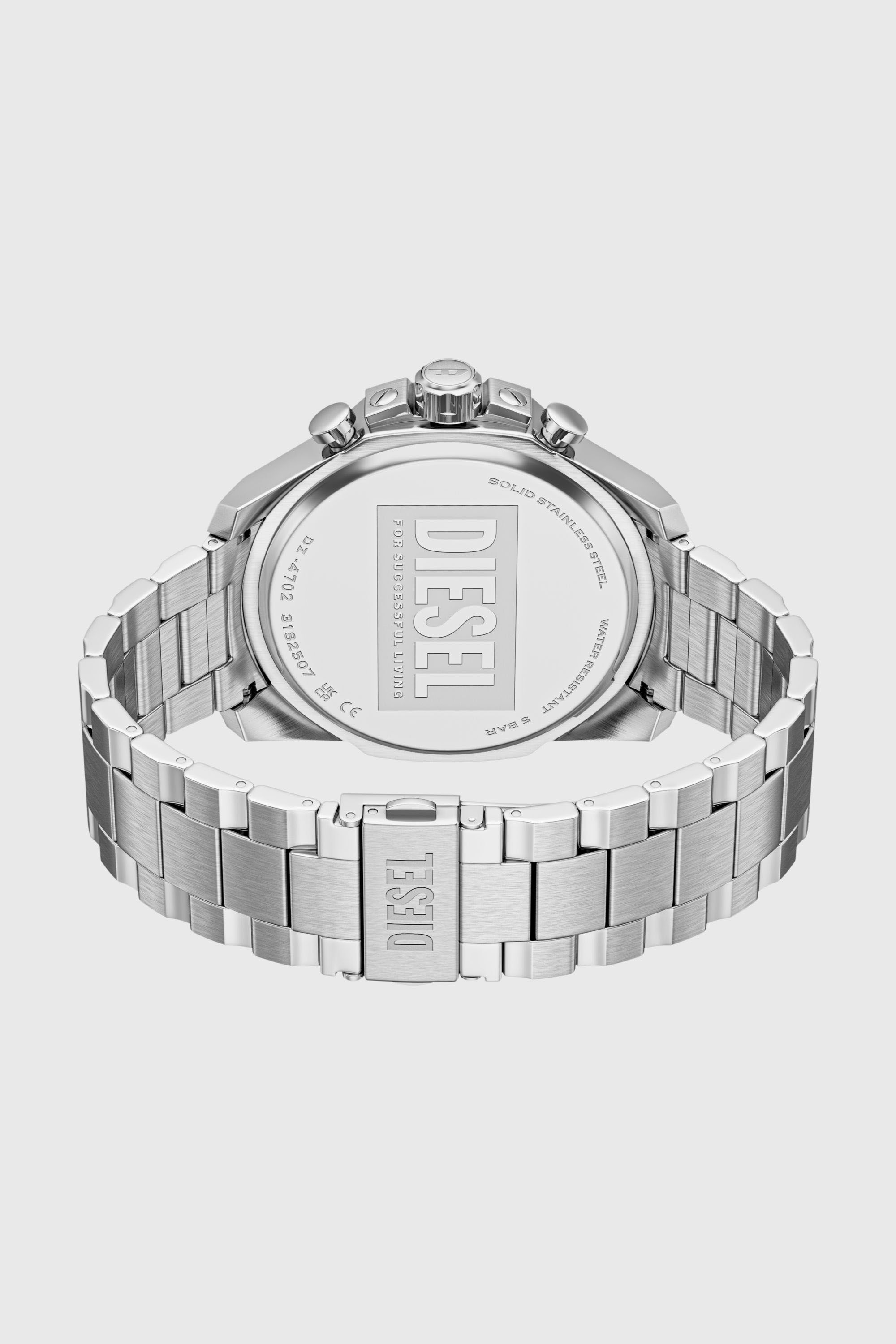 Diesel - DZ4702 WATCH, Montre Mega Chief Slim en acier inoxydable Homme in Gris argent&eacute; - 6