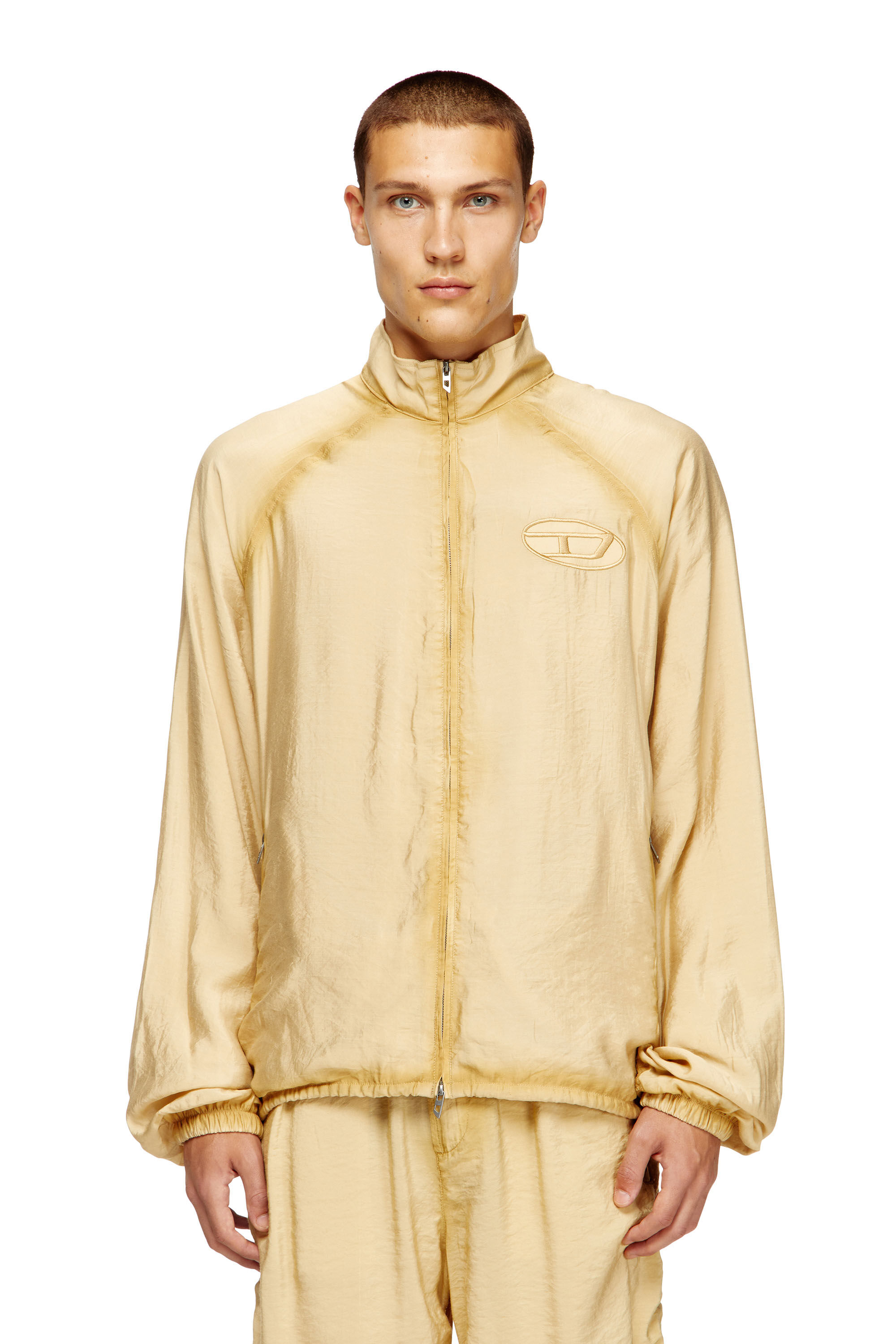 Diesel - J-HENRI-SOUVENIR, Veste de survêtement brodée style souvenir Homme in Beige - 3