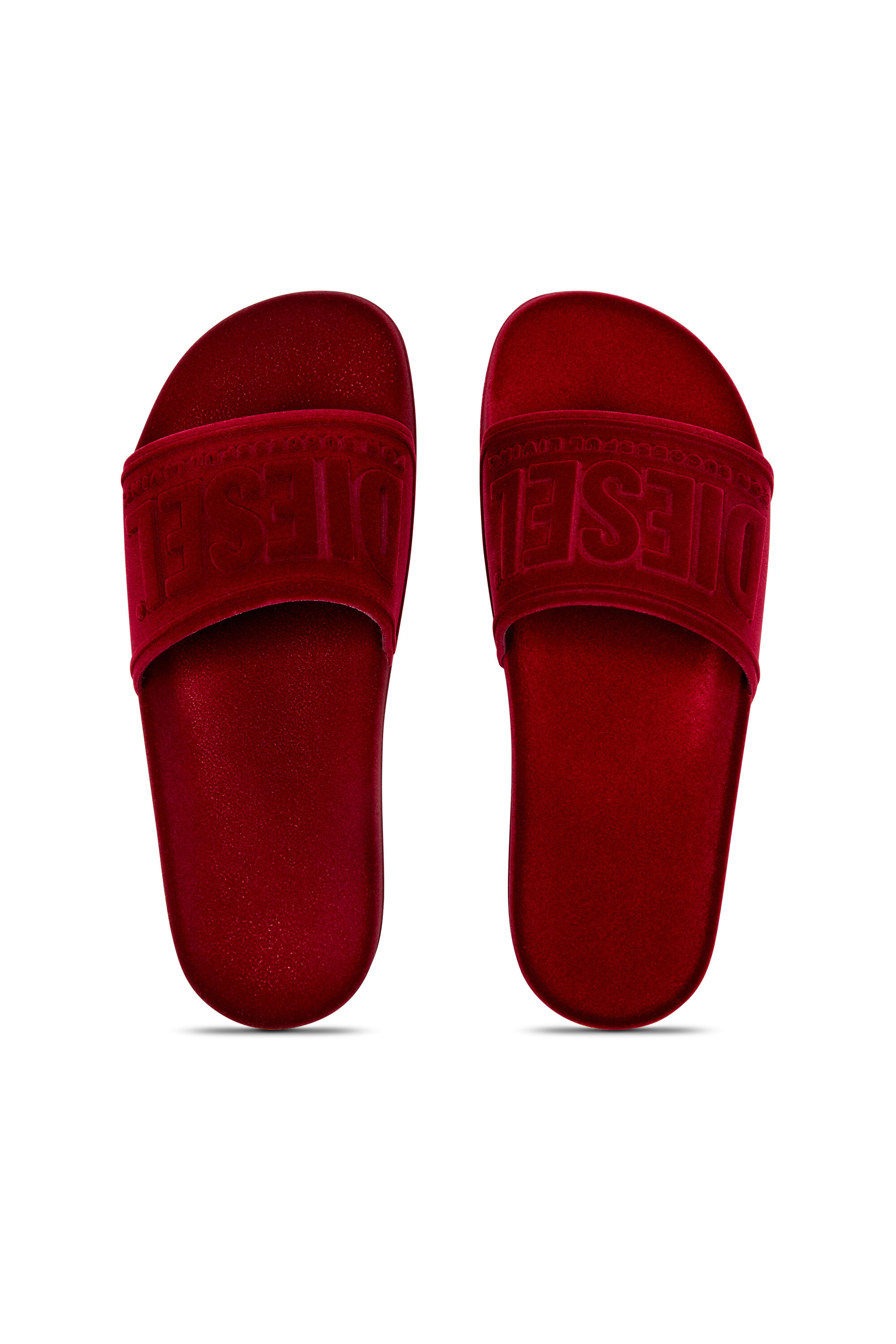 Diesel - SA-MAYEMI CC W, Sa-Mayemi-Claquettes de piscine avec flocage velouté Femme in Rouge - 4