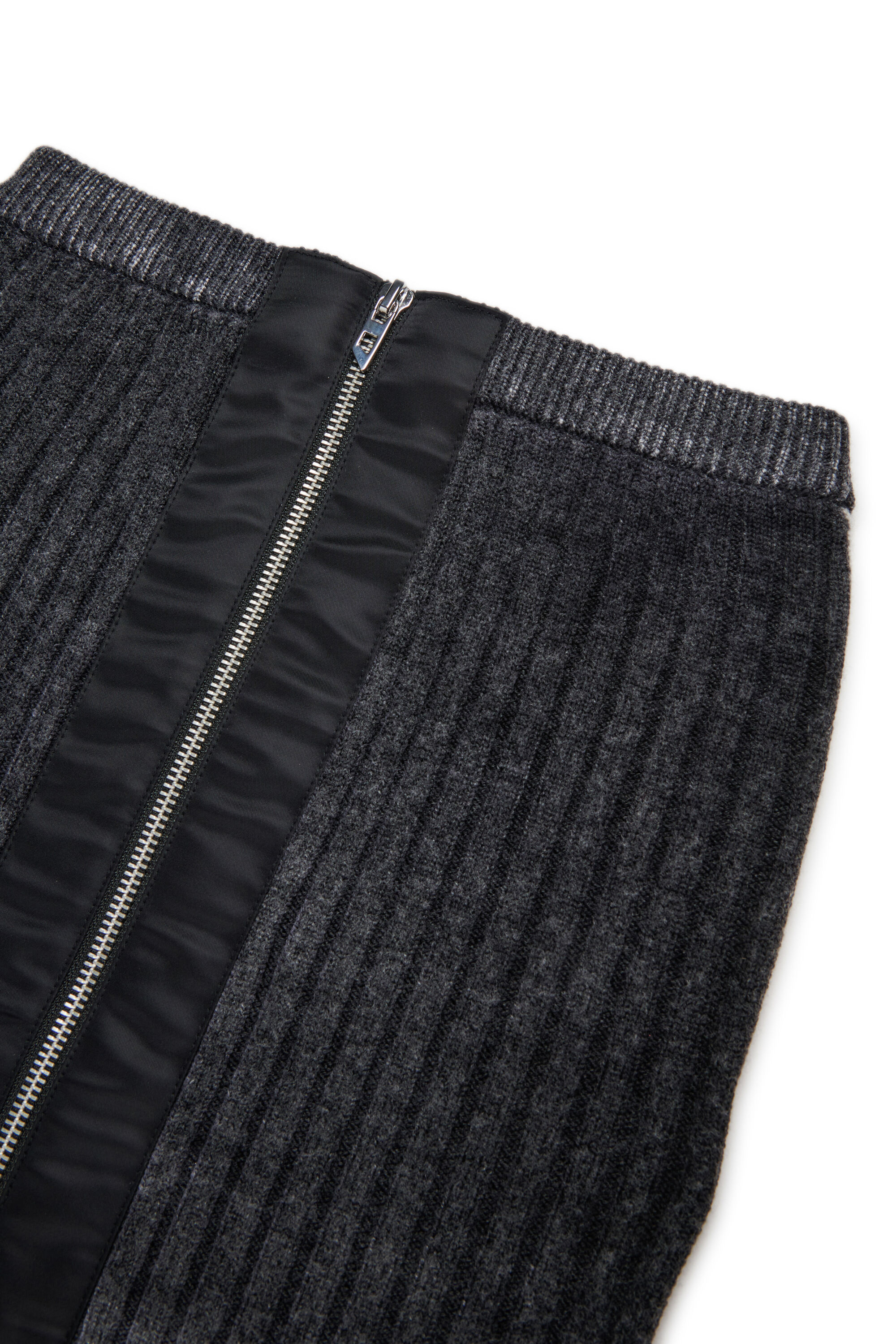 Diesel - GMASI, Jupe en laine avec fermeture éclair centrale Femme in Noir - 3