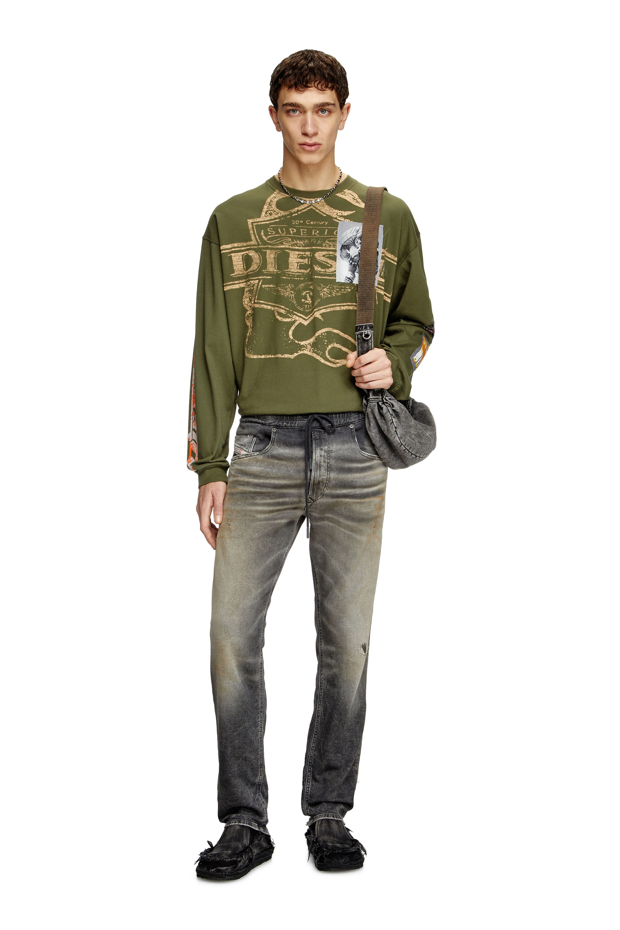 Diesel - Regular 2030 D-Krooley Joggjeans® 068PG Homme, Gris Clair - Image 1