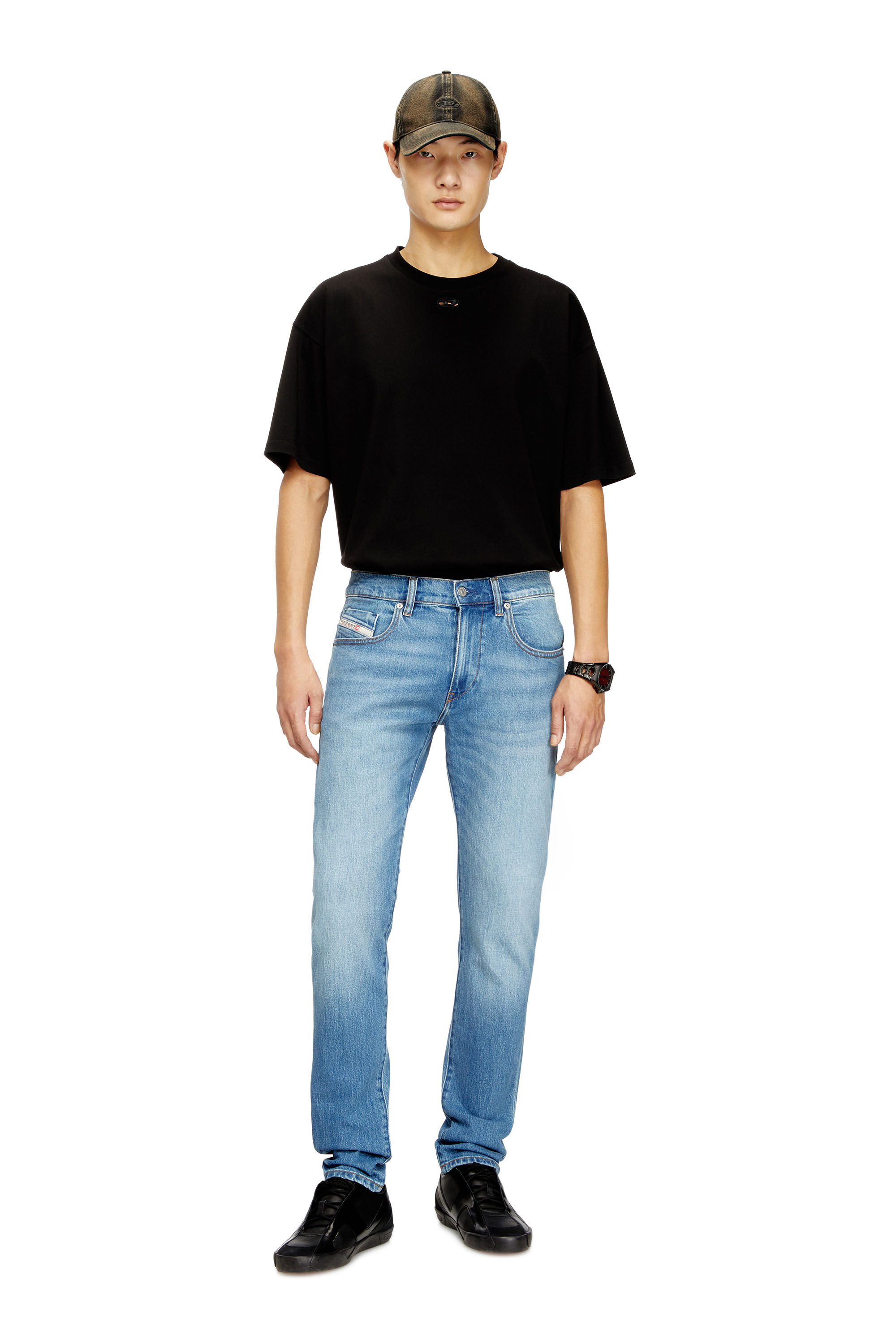 Diesel - Slim Jeans 2019 D-Strukt 0ADBK Homme, Bleu Clair - Image 1