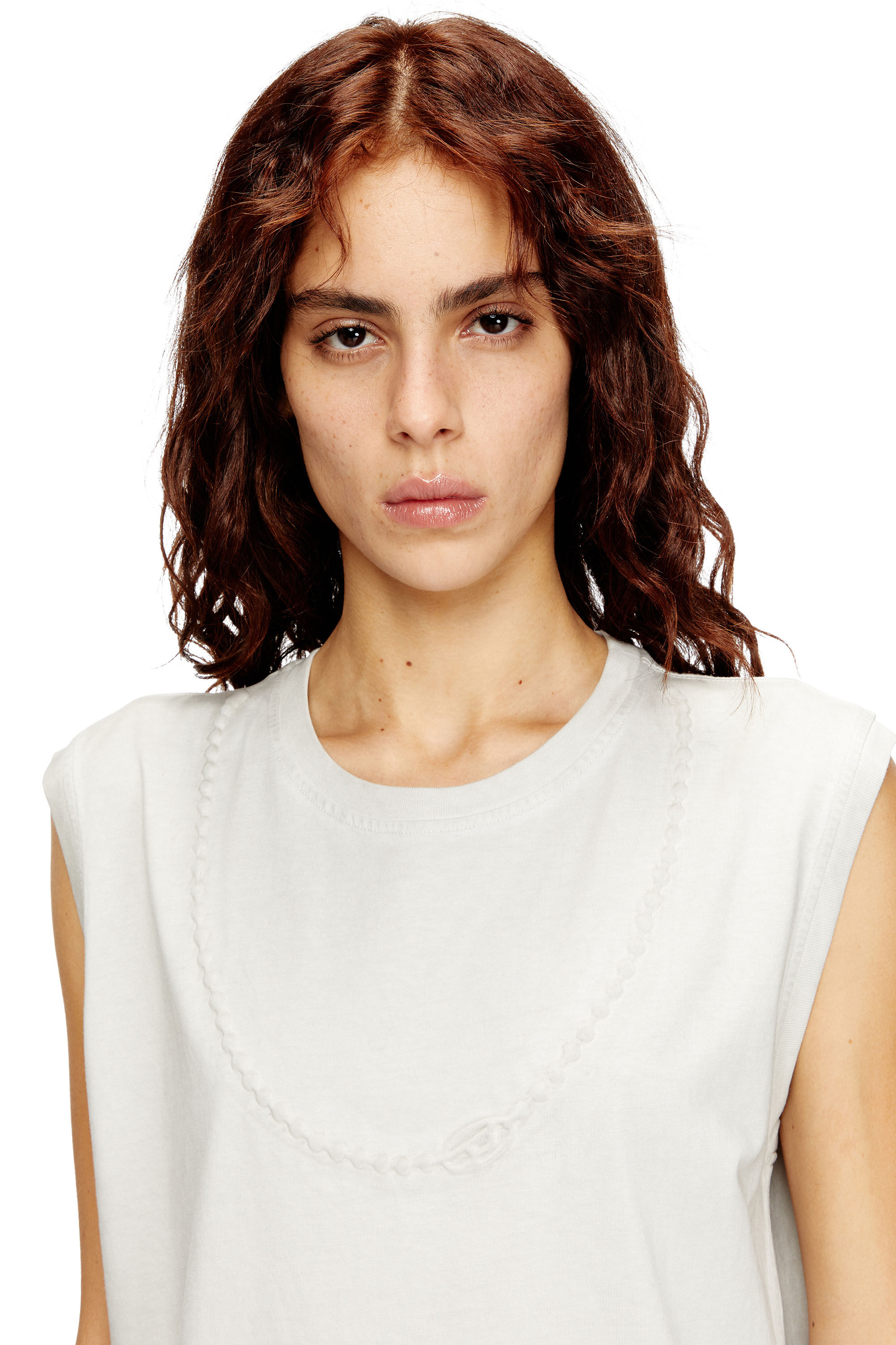 Diesel - D-EMB, Robe courte en coton avec chaîne en relief Femme in ToBeDefined - 4