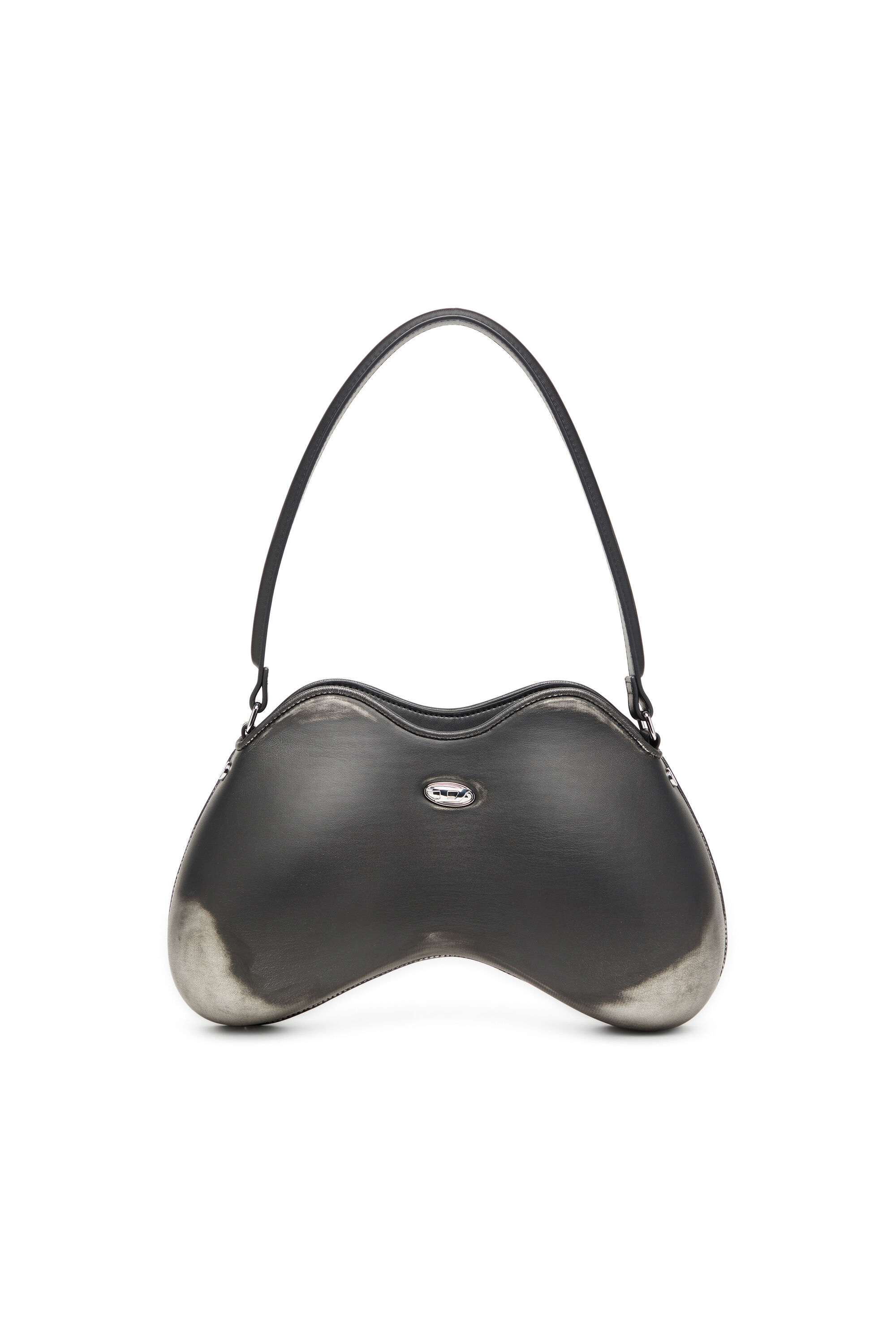 Diesel - DOUBLE-D SHOULDER, Double-D-Sac épaule rigide en PU brossé Femme in Noir - 1