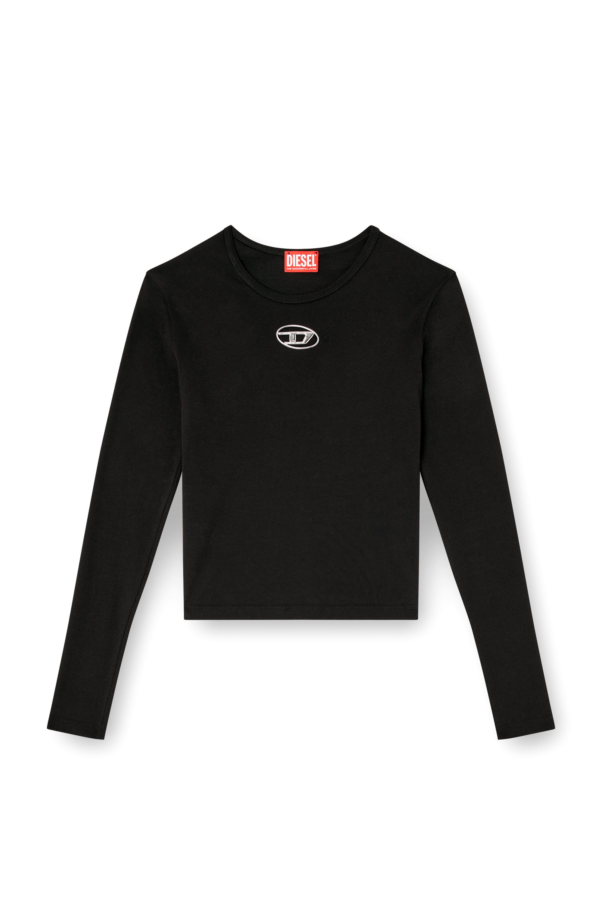 Diesel - T-UNCUTIE-LONG-LS-OD, Haut à manches longues avec cut-out Oval D Femme in Noir - 2